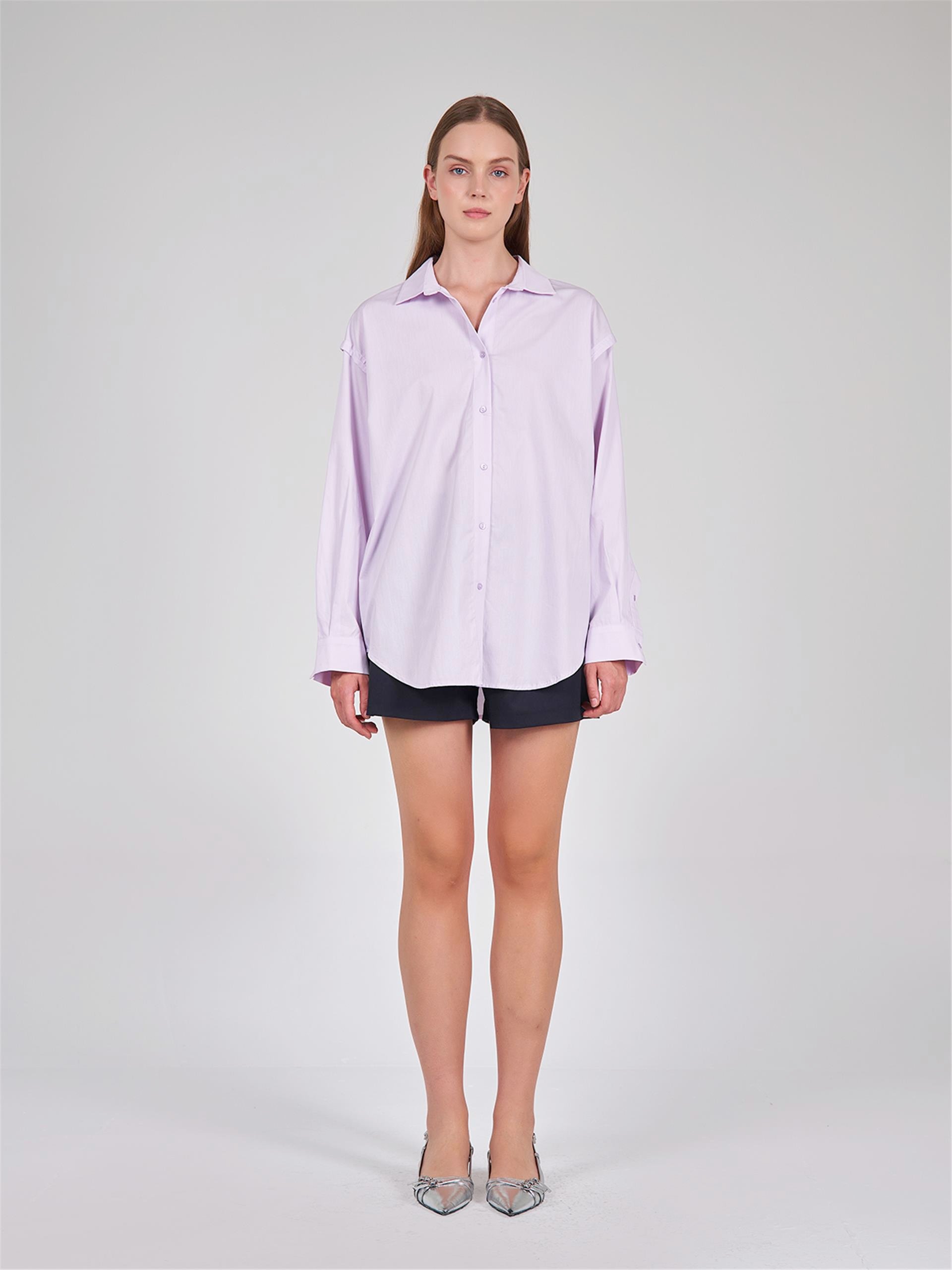 080505 LONG SLEEVE SHIRT WITH SHOULDER PADDING DETAIL