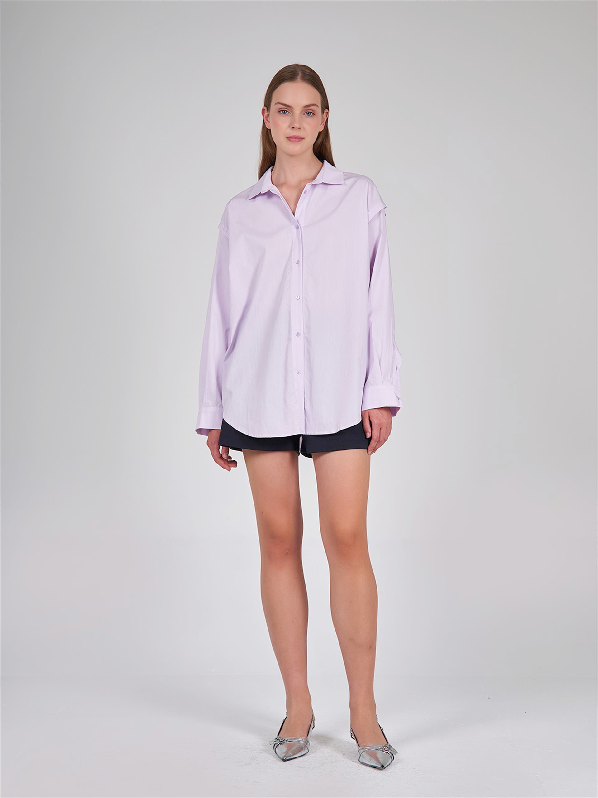 080505 LONG SLEEVE SHIRT WITH SHOULDER PADDING DETAIL