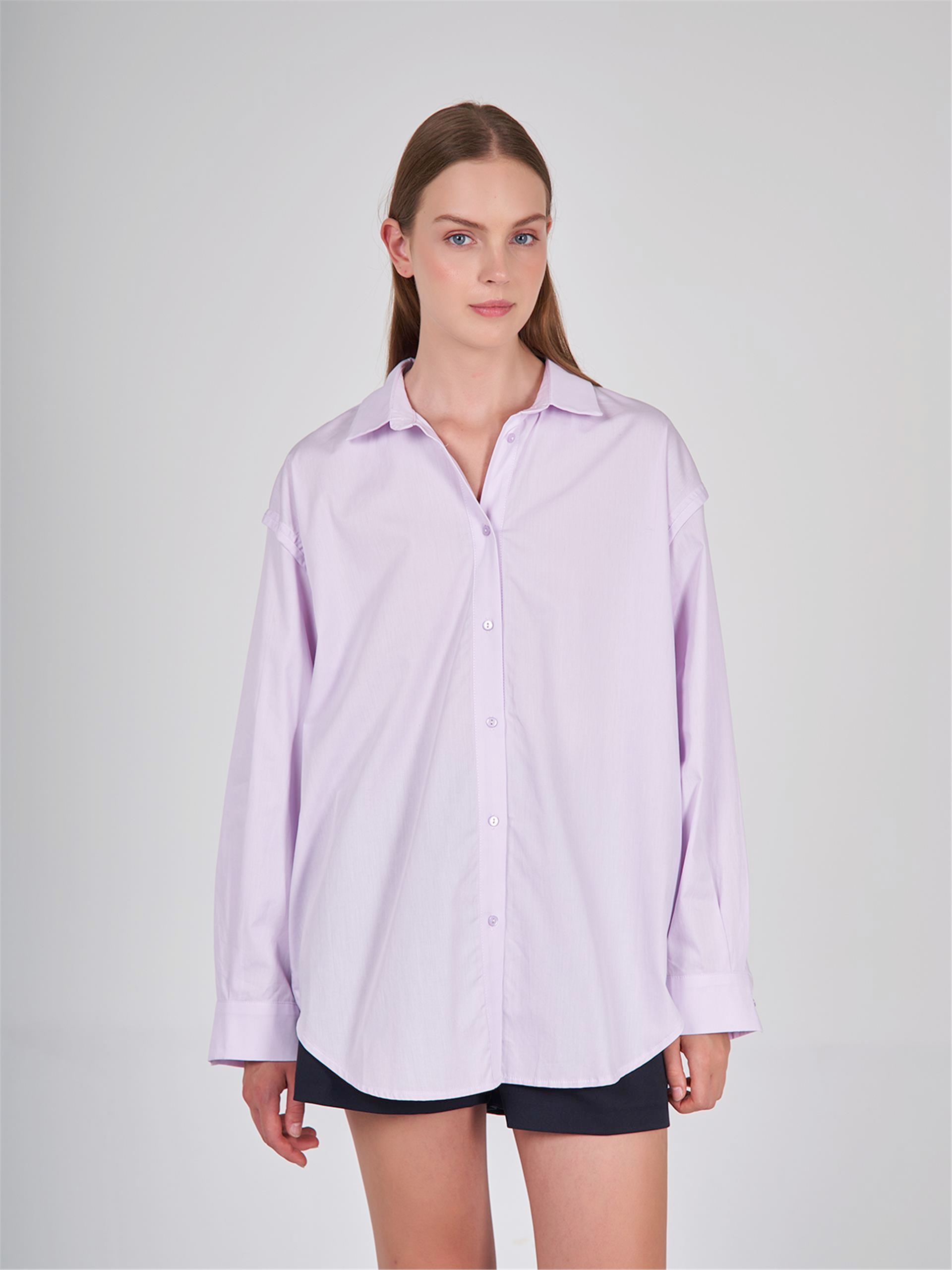 080505 LONG SLEEVE SHIRT WITH SHOULDER PADDING DETAIL