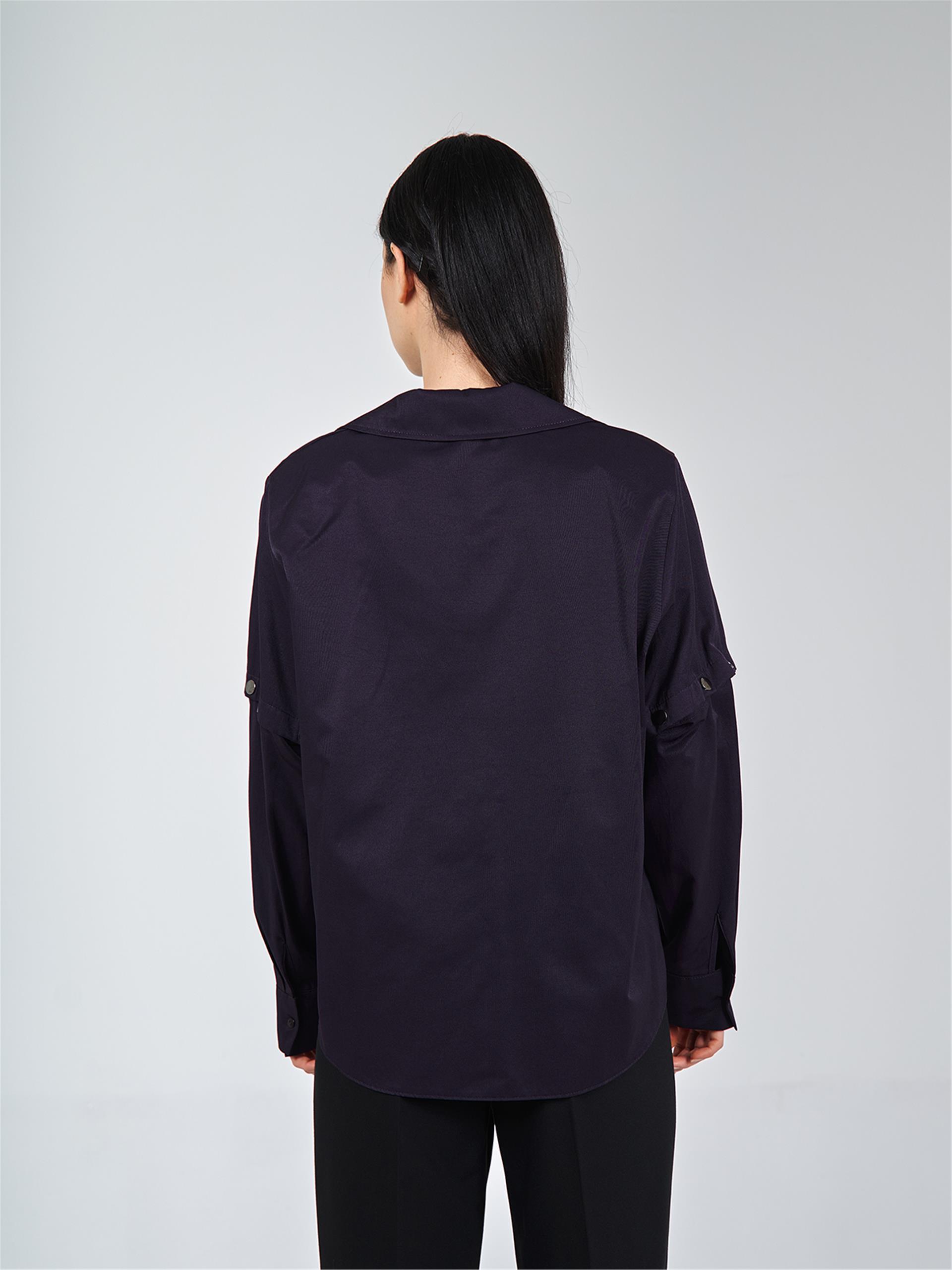 080508 LONG SLEEVE BLOUSE WITH PRESS BUTTON DETAIL