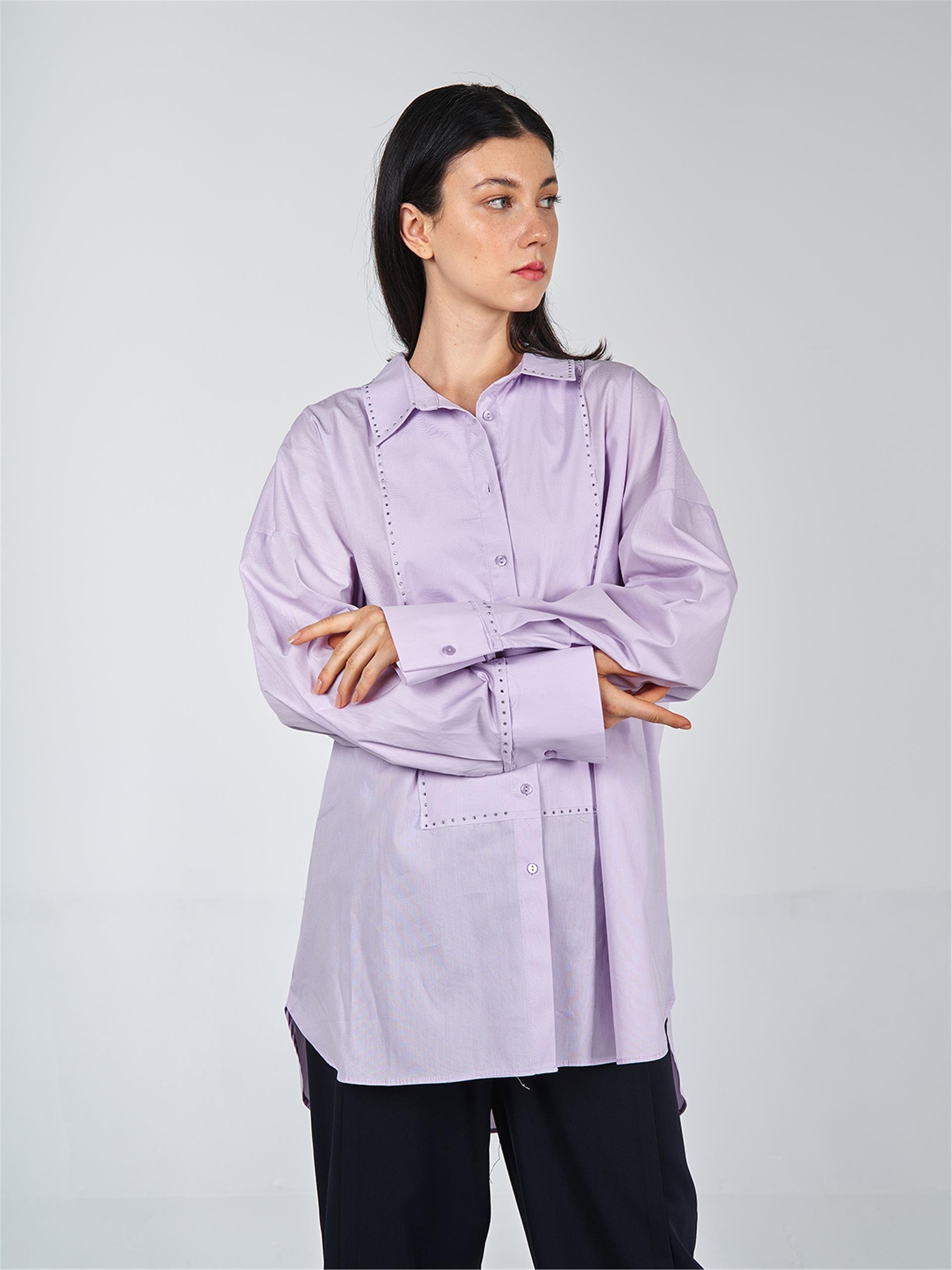 080509 OVERSIZED SHIRT WITH STUDS