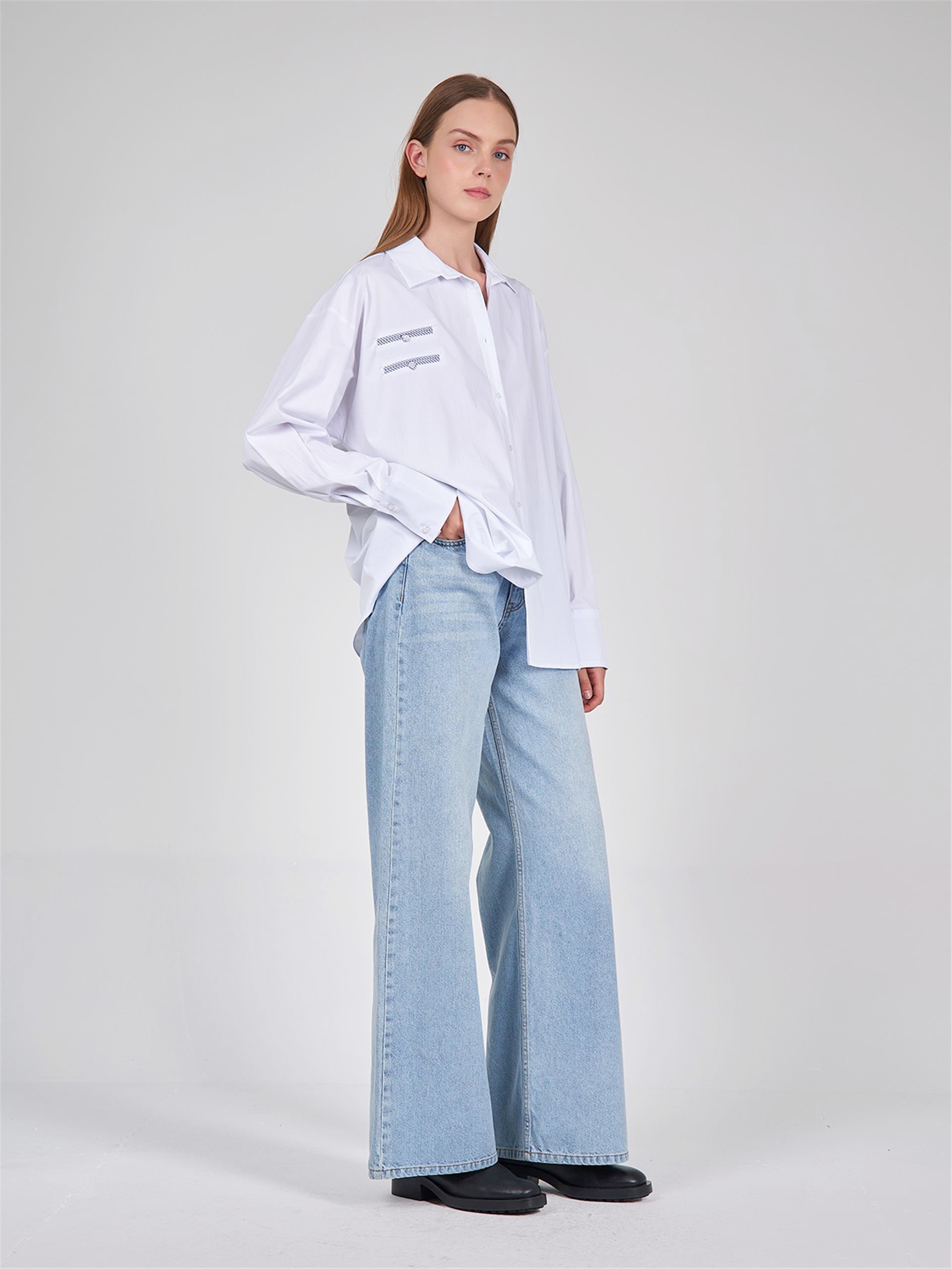 080521 OVERSIZED SHIRT WITH CONTRAST PIPING POCKET DETAIL 080504