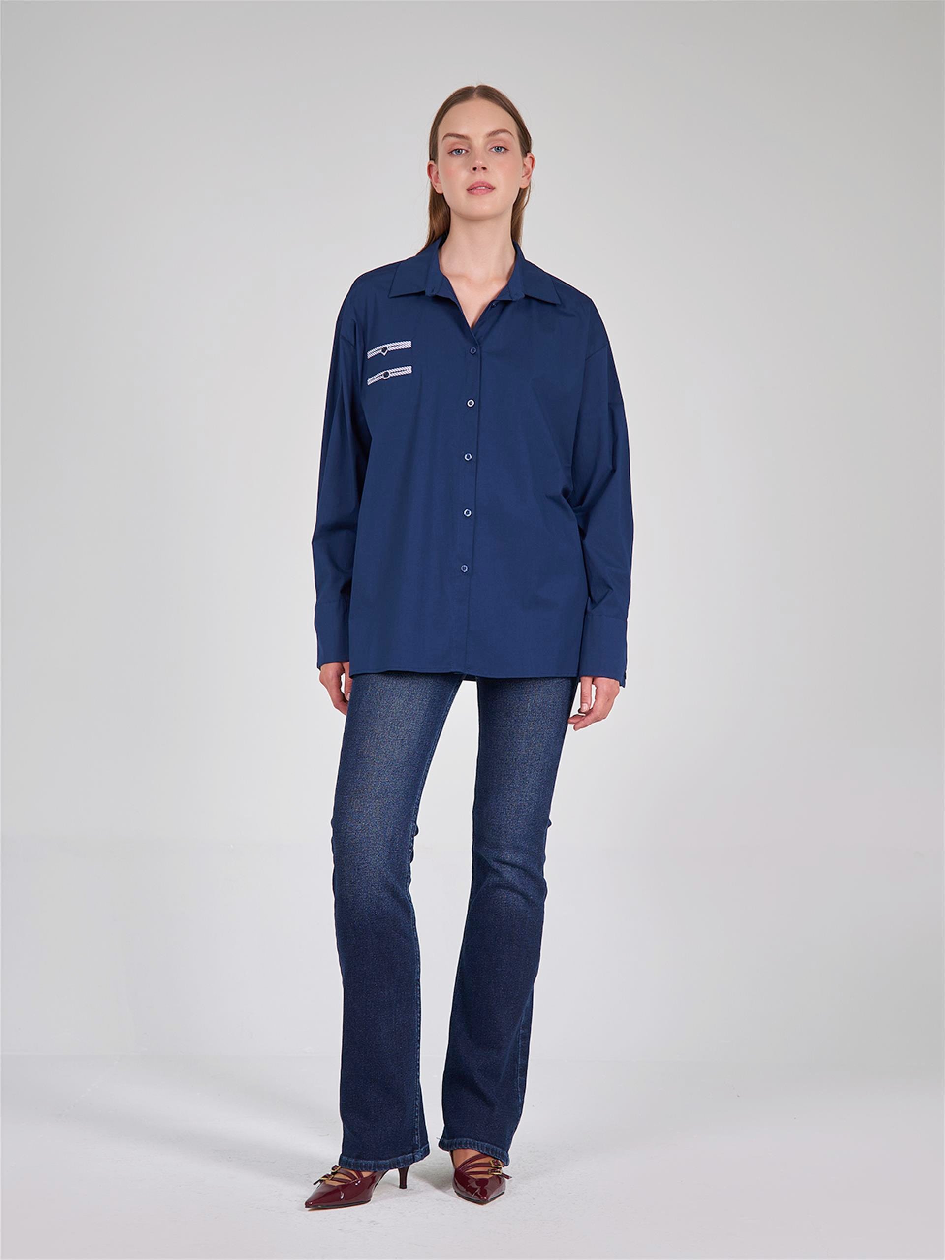 080521 OVERSIZED SHIRT WITH CONTRAST PIPING POCKET DETAIL 080504