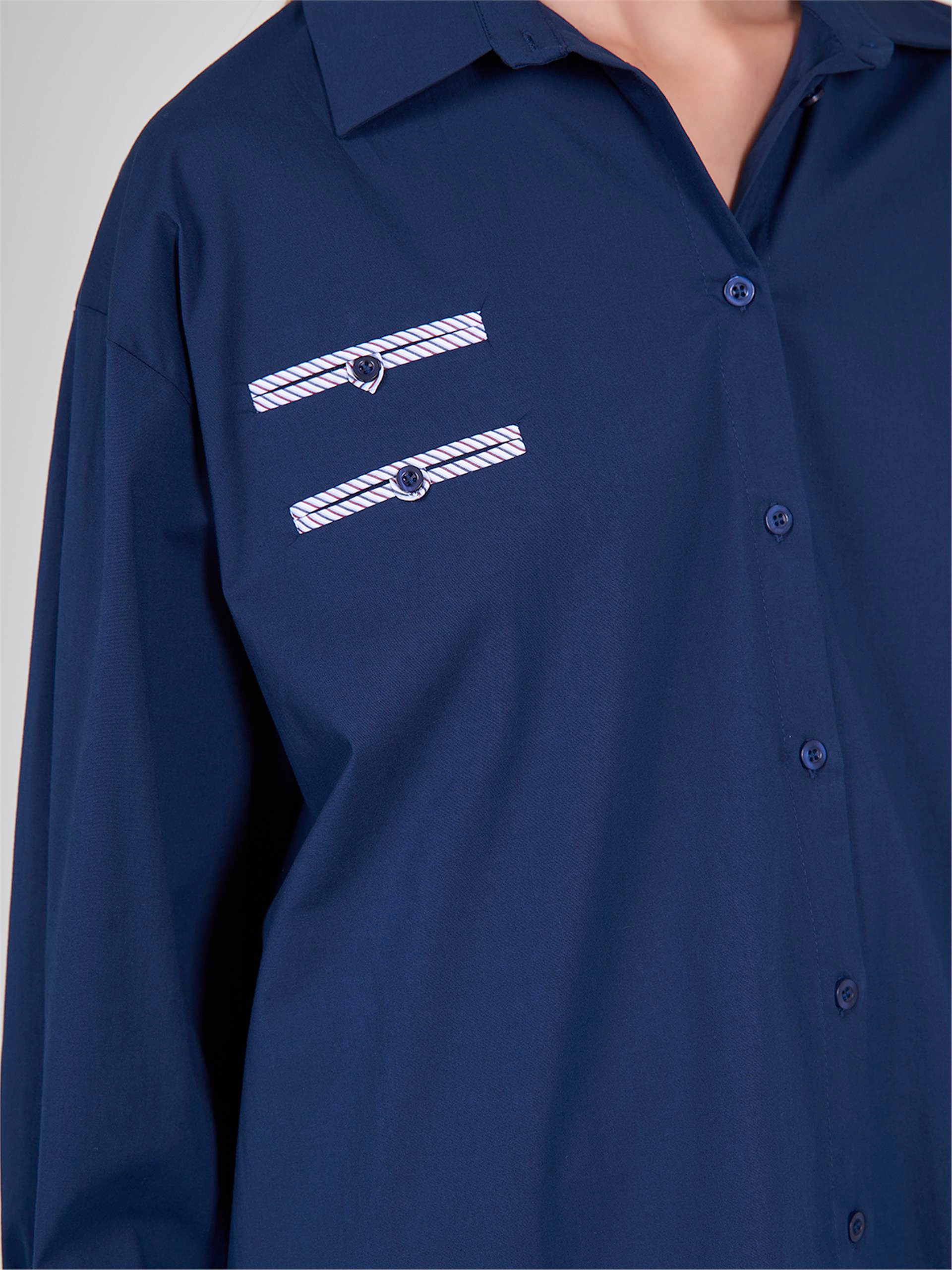 080521 OVERSIZED SHIRT WITH CONTRAST PIPING POCKET DETAIL 080504