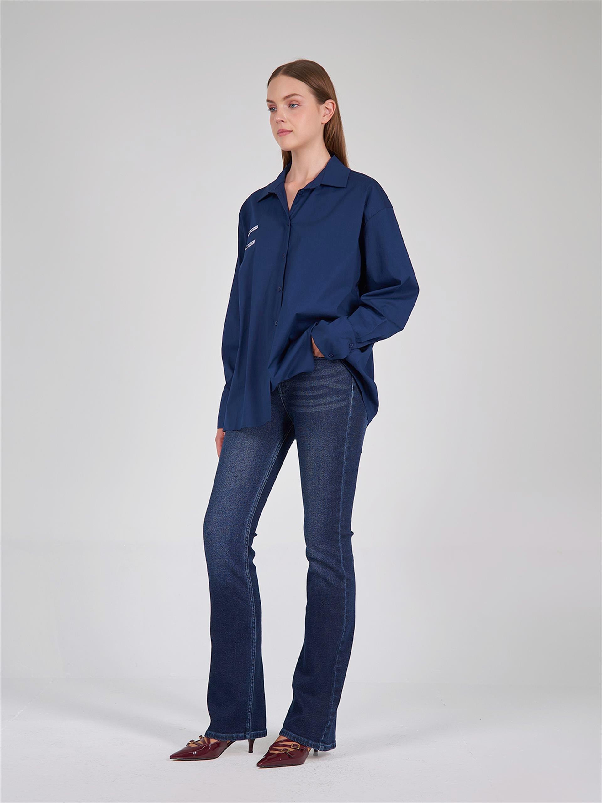 080521 OVERSIZED SHIRT WITH CONTRAST PIPING POCKET DETAIL 080504