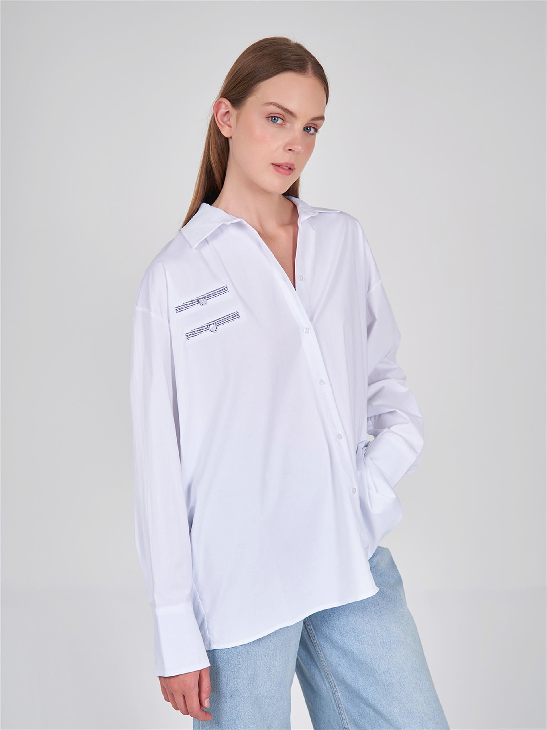 080521 OVERSIZED SHIRT WITH CONTRAST PIPING POCKET DETAIL 080504
