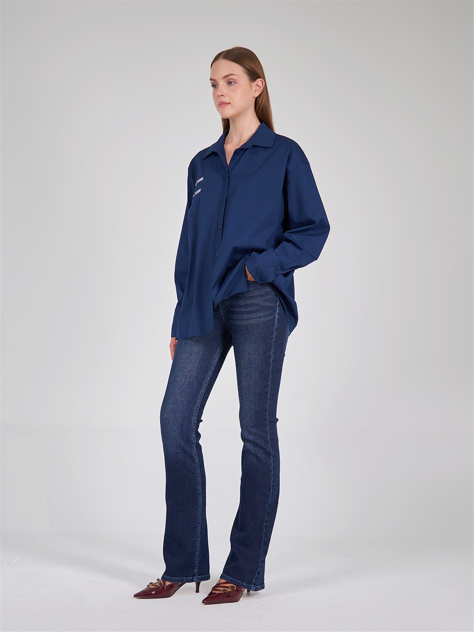080521 OVERSIZED SHIRT WITH CONTRAST PIPING POCKET DETAIL 080504