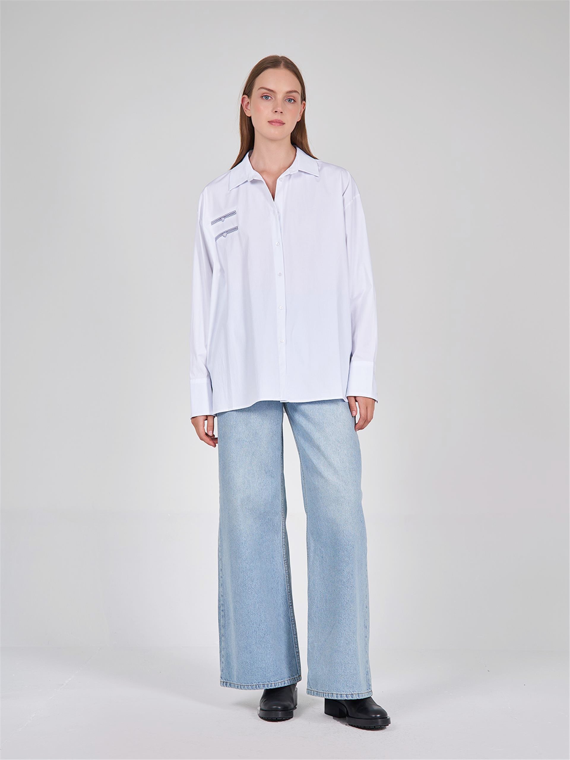 080521 OVERSIZED SHIRT WITH CONTRAST PIPING POCKET DETAIL 080504
