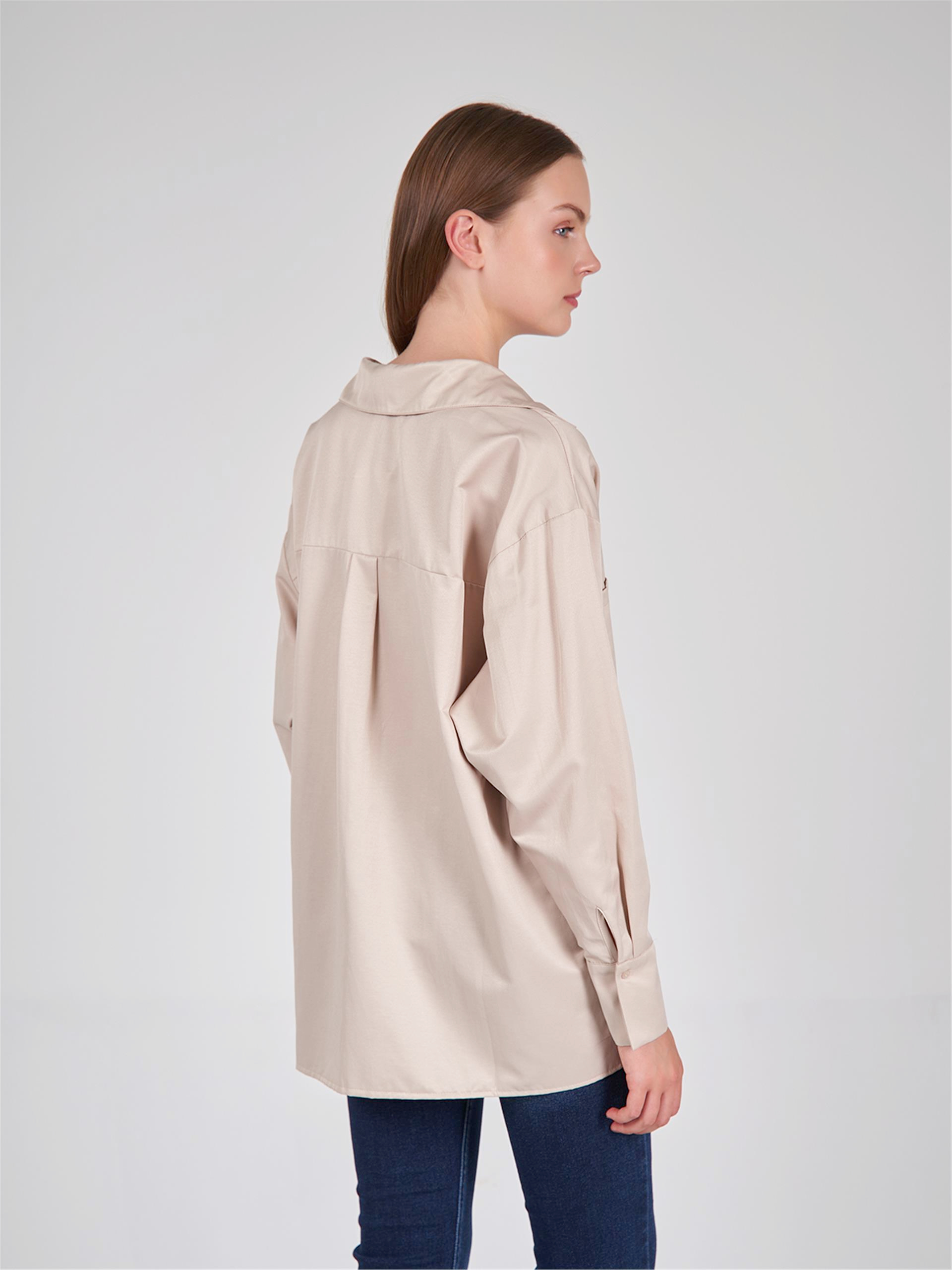 080523 OVERSIZED SHIRT WITH BIG DOUBLE POCKET DETAIL