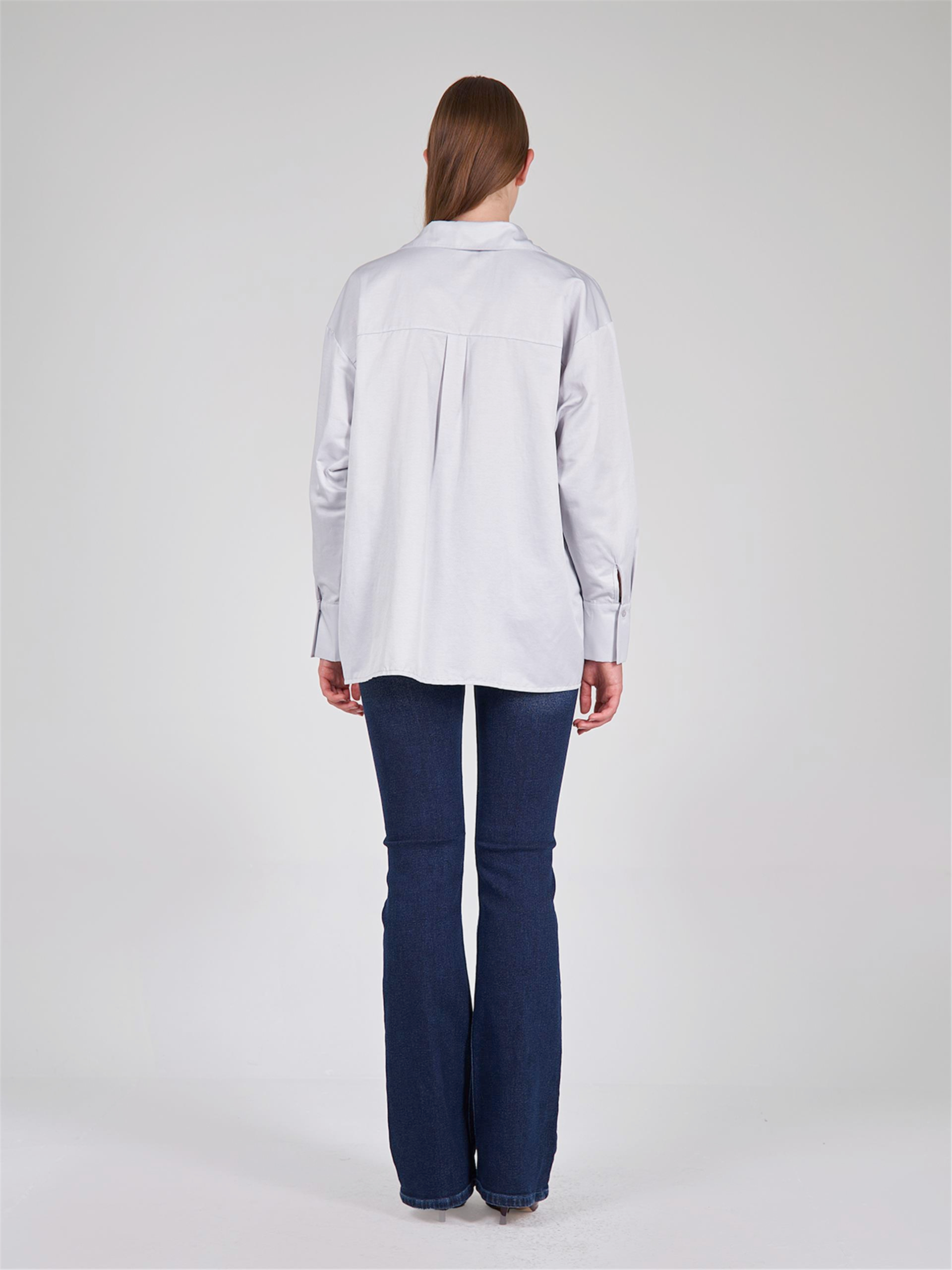 080523 OVERSIZED SHIRT WITH BIG DOUBLE POCKET DETAIL