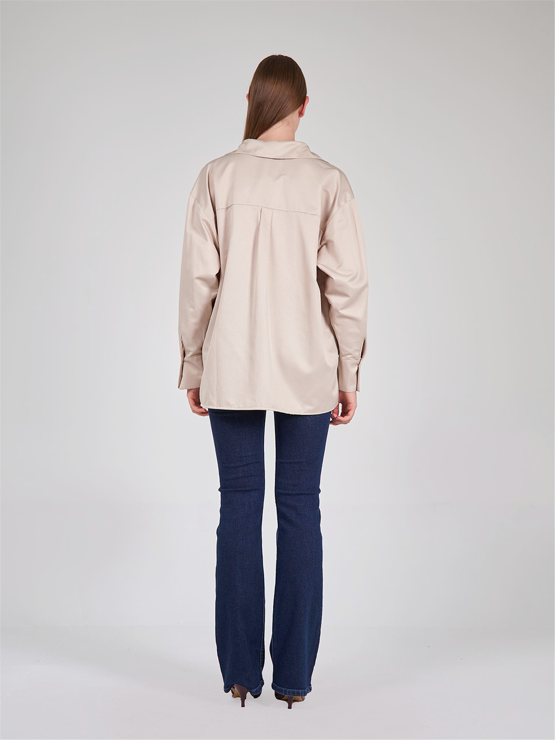 080523 OVERSIZED SHIRT WITH BIG DOUBLE POCKET DETAIL