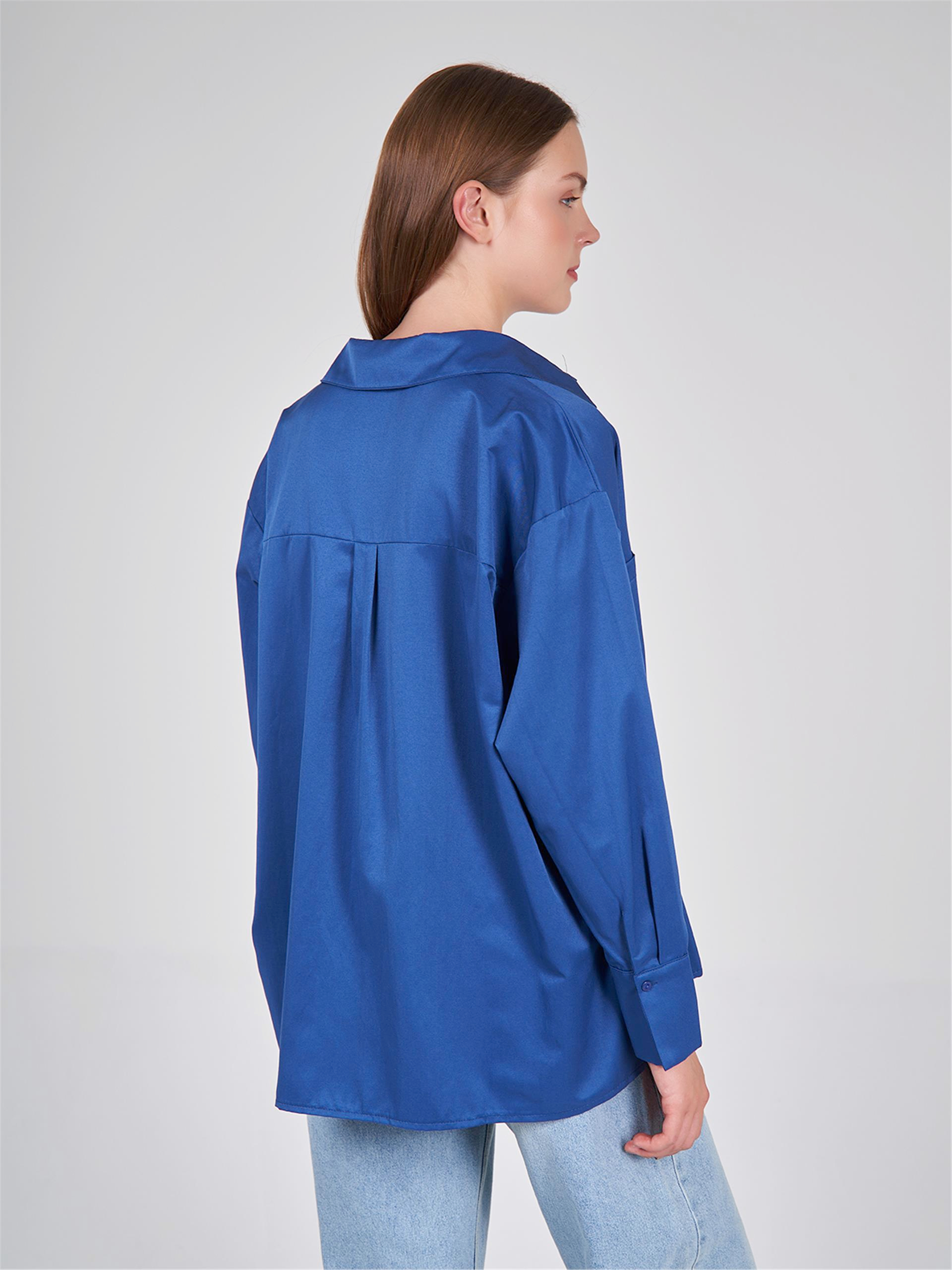 080523 OVERSIZED SHIRT WITH BIG DOUBLE POCKET DETAIL