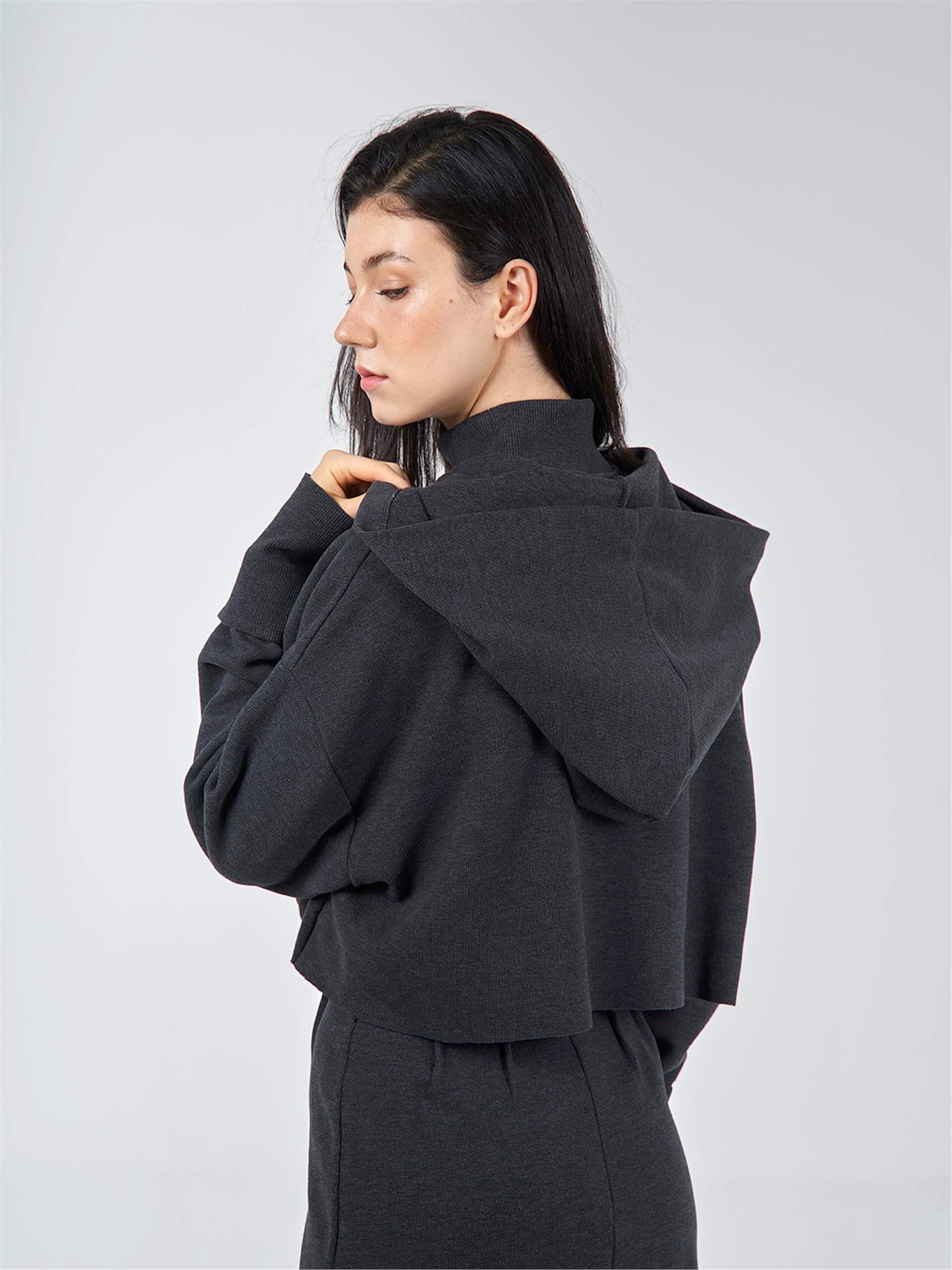 090568 LONG SLEEVE CROP HOODIE