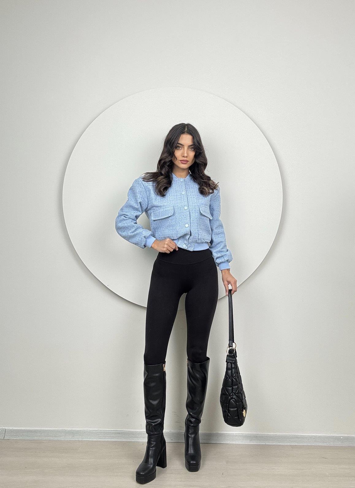 1034 SİMLİ ŞANEL BOMBER CEKET