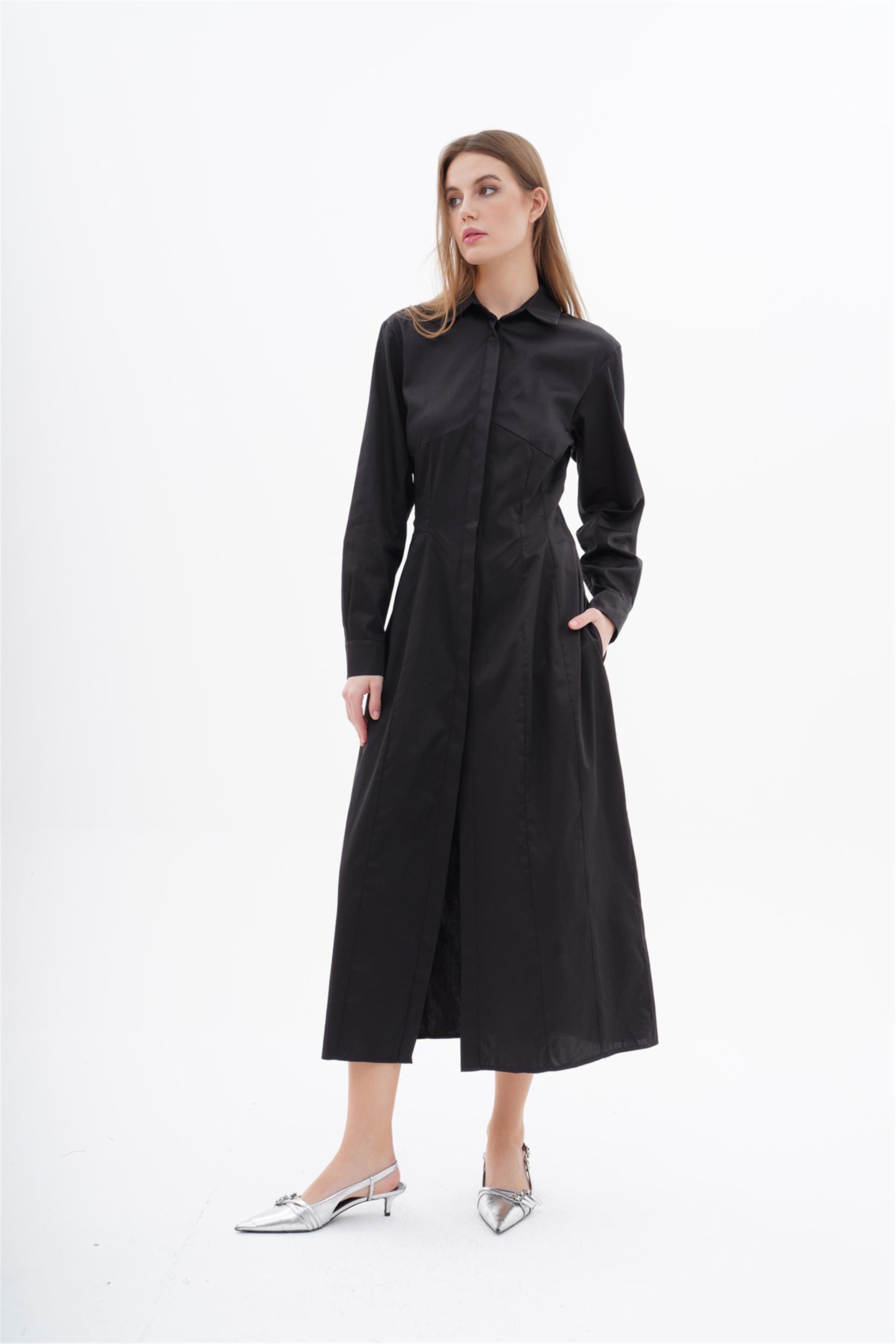 111222 LONG BUTTON UP SHIRT DRESS