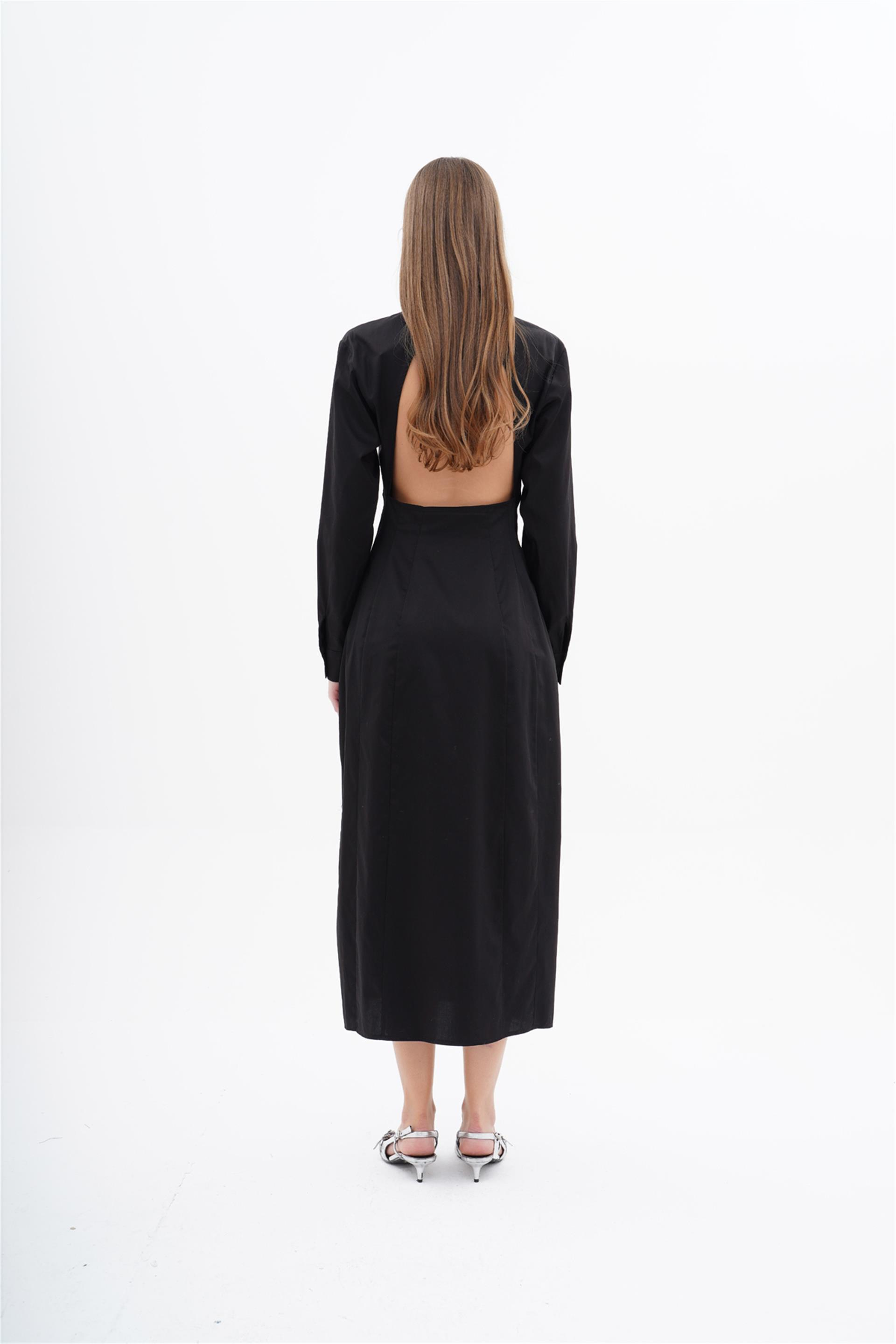 111222 LONG BUTTON UP SHIRT DRESS