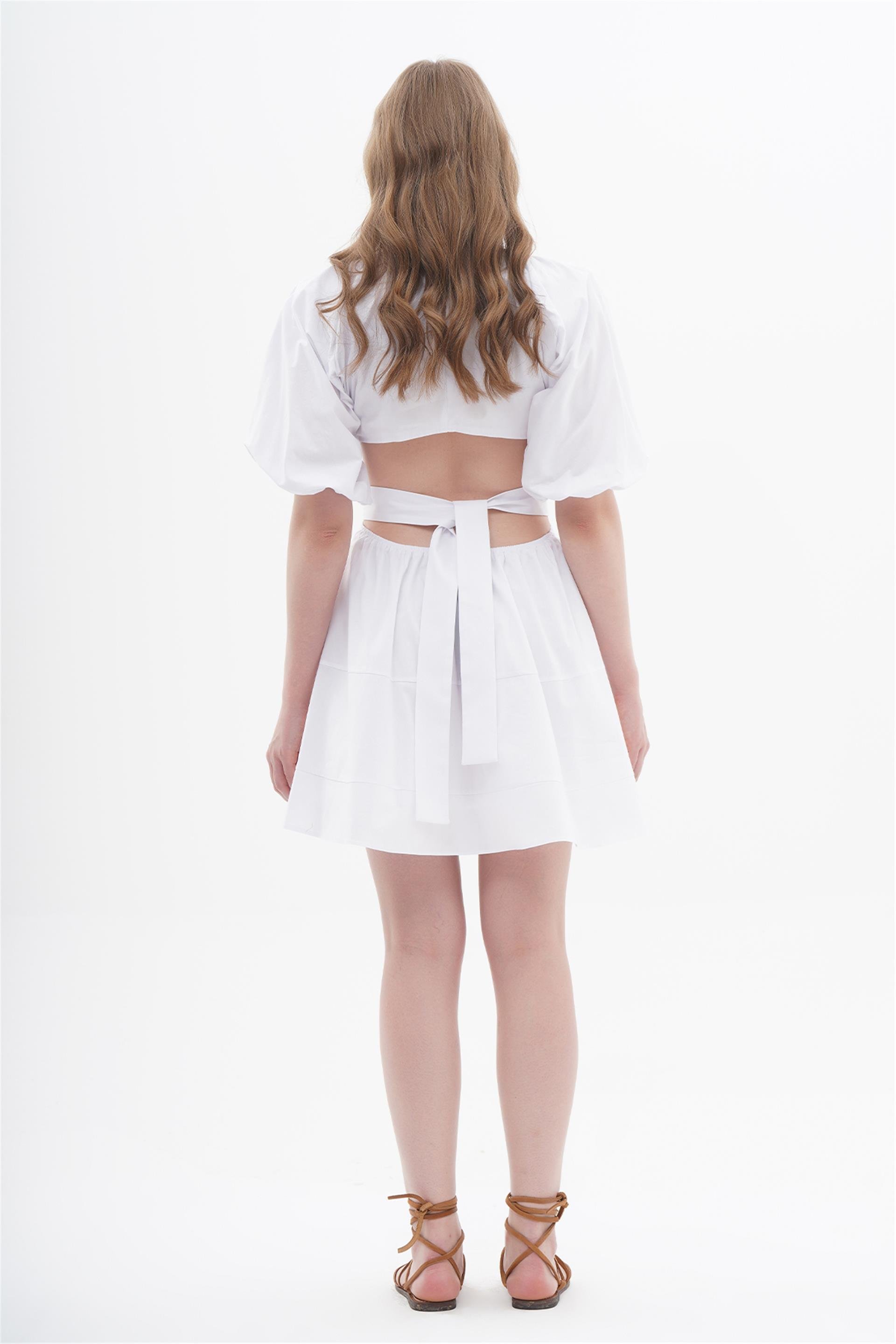 111250 SHIRT DRESS WITH ELASTIC WAISTBAND AND CUT OUTS