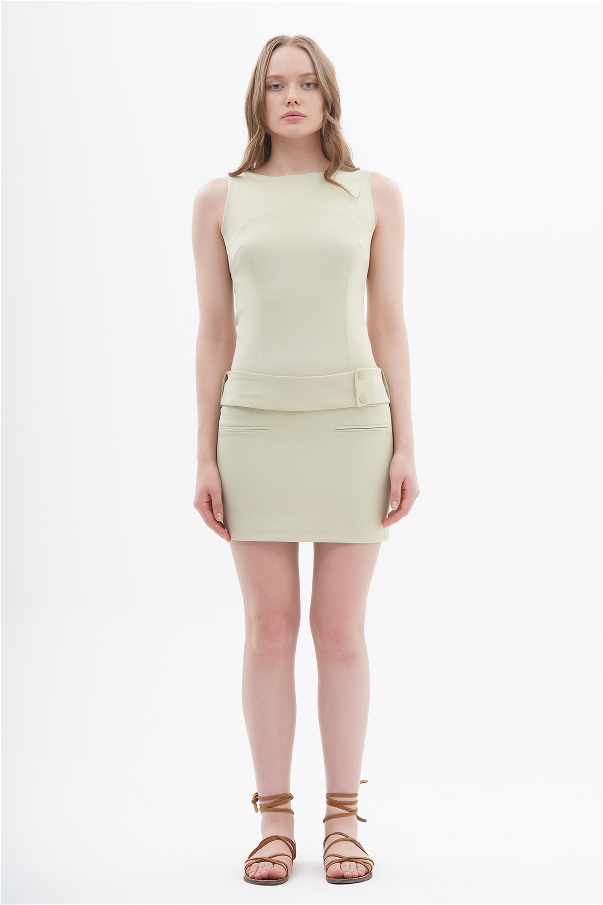 111271 SLEEVELESS MINI DRESS WITH BELT