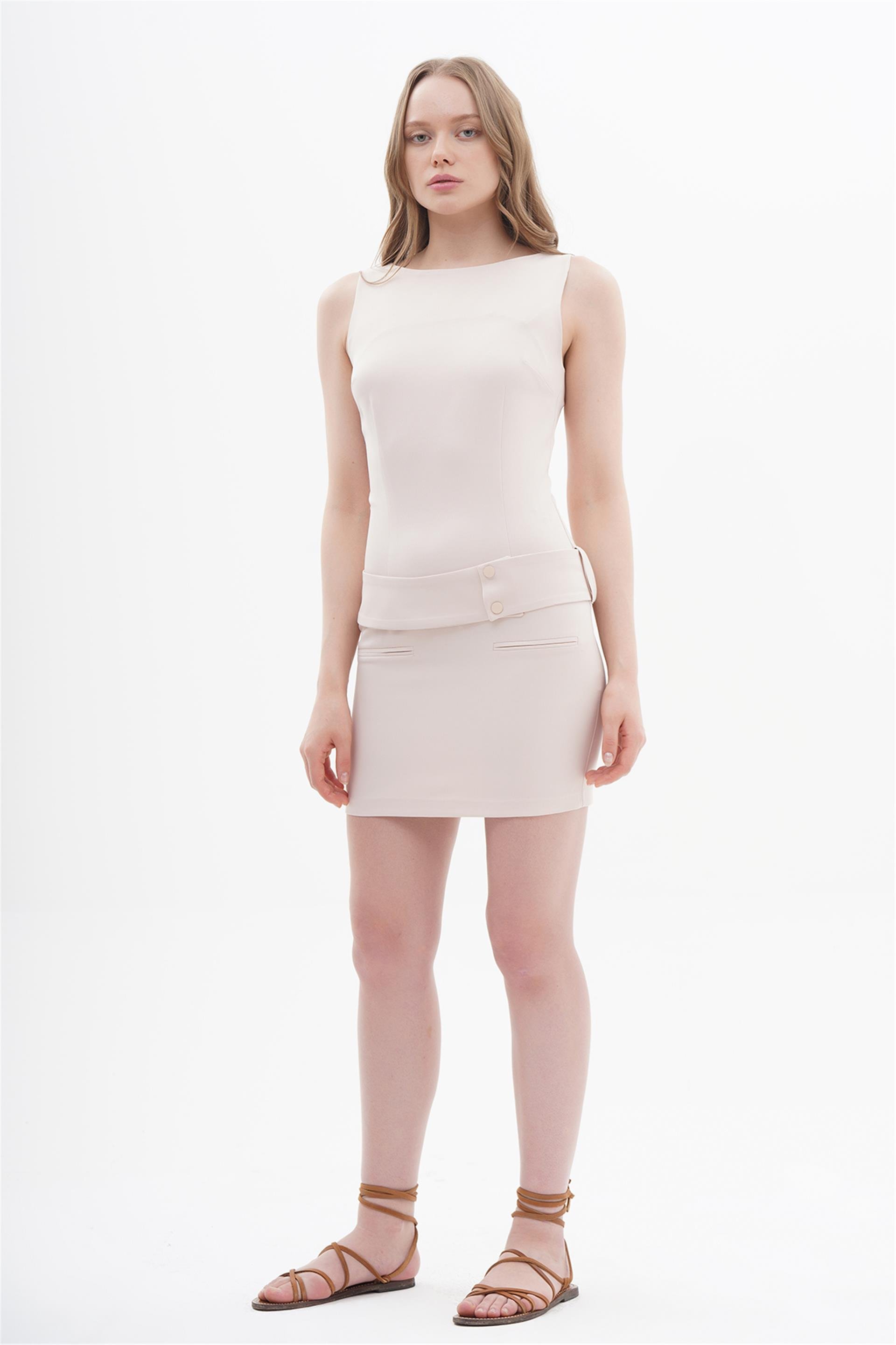 111271 SLEEVELESS MINI DRESS WITH BELT