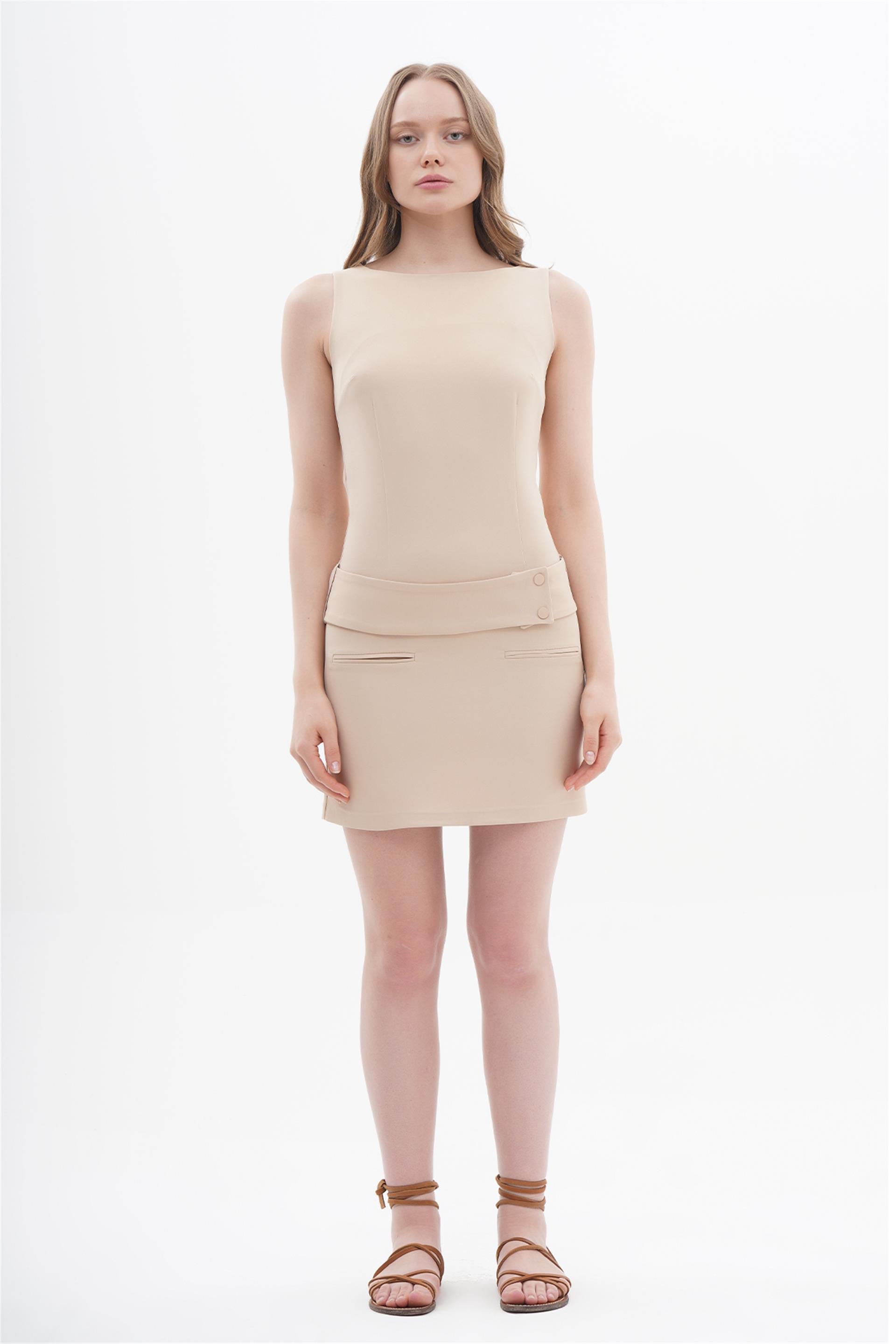 111271 SLEEVELESS MINI DRESS WITH BELT