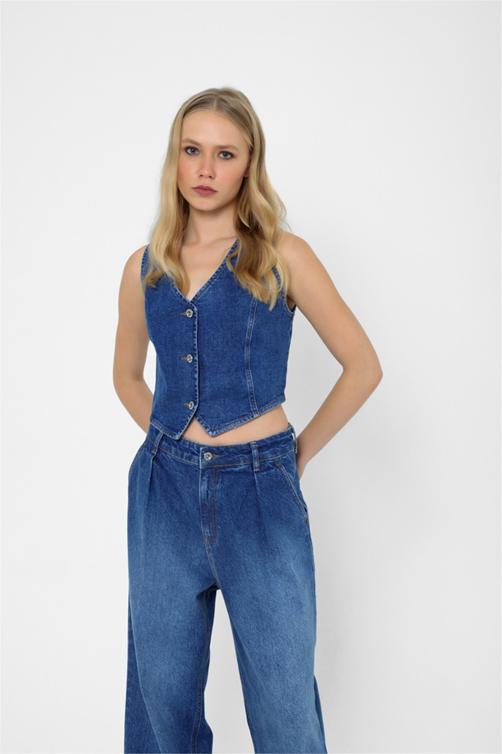 120451 AN-24 BUTTON UP DENIM VEST