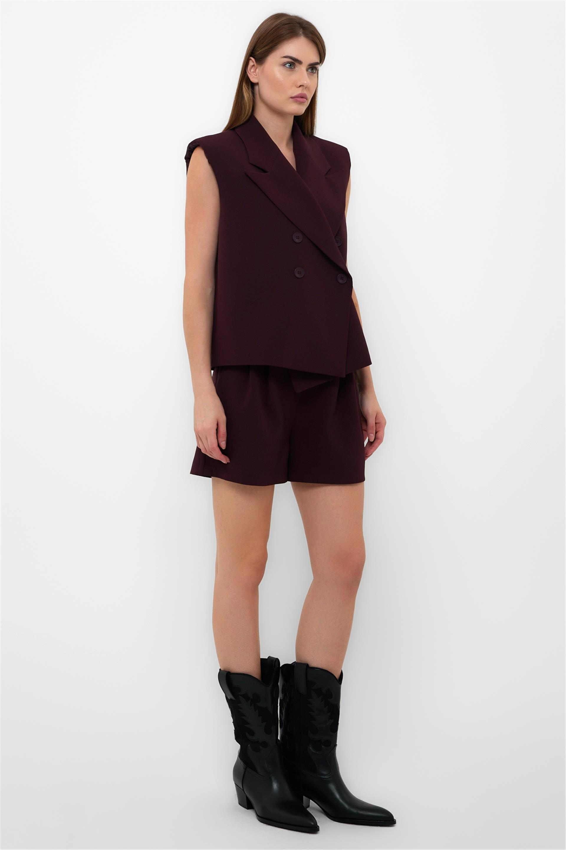 120514 ASYMMETRIC HEM OVERSIZE DOUBLE BREASTED VEST