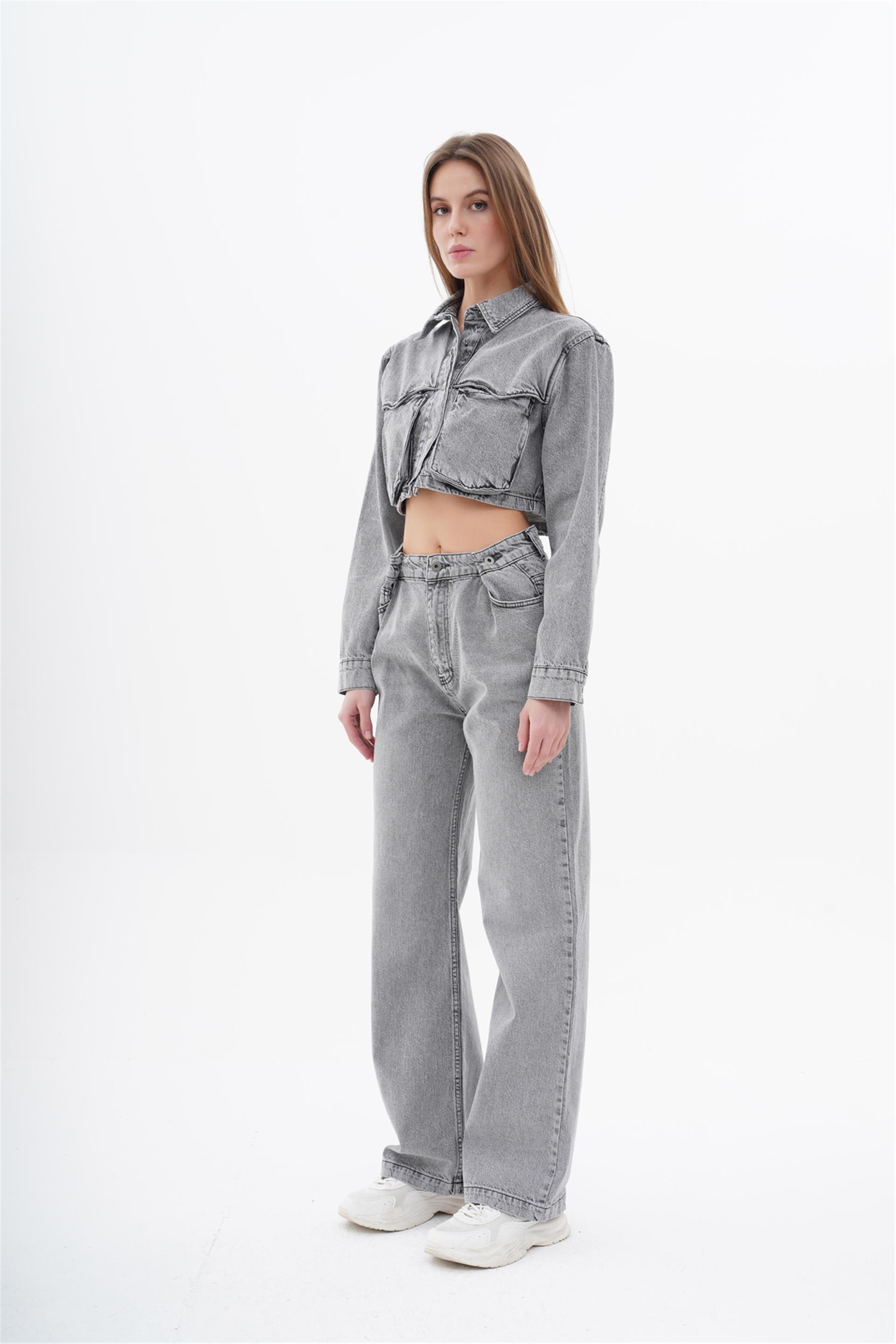 130750 BG CROP DENIM JACKET WITH BIG PATCH POCKETS AN-12