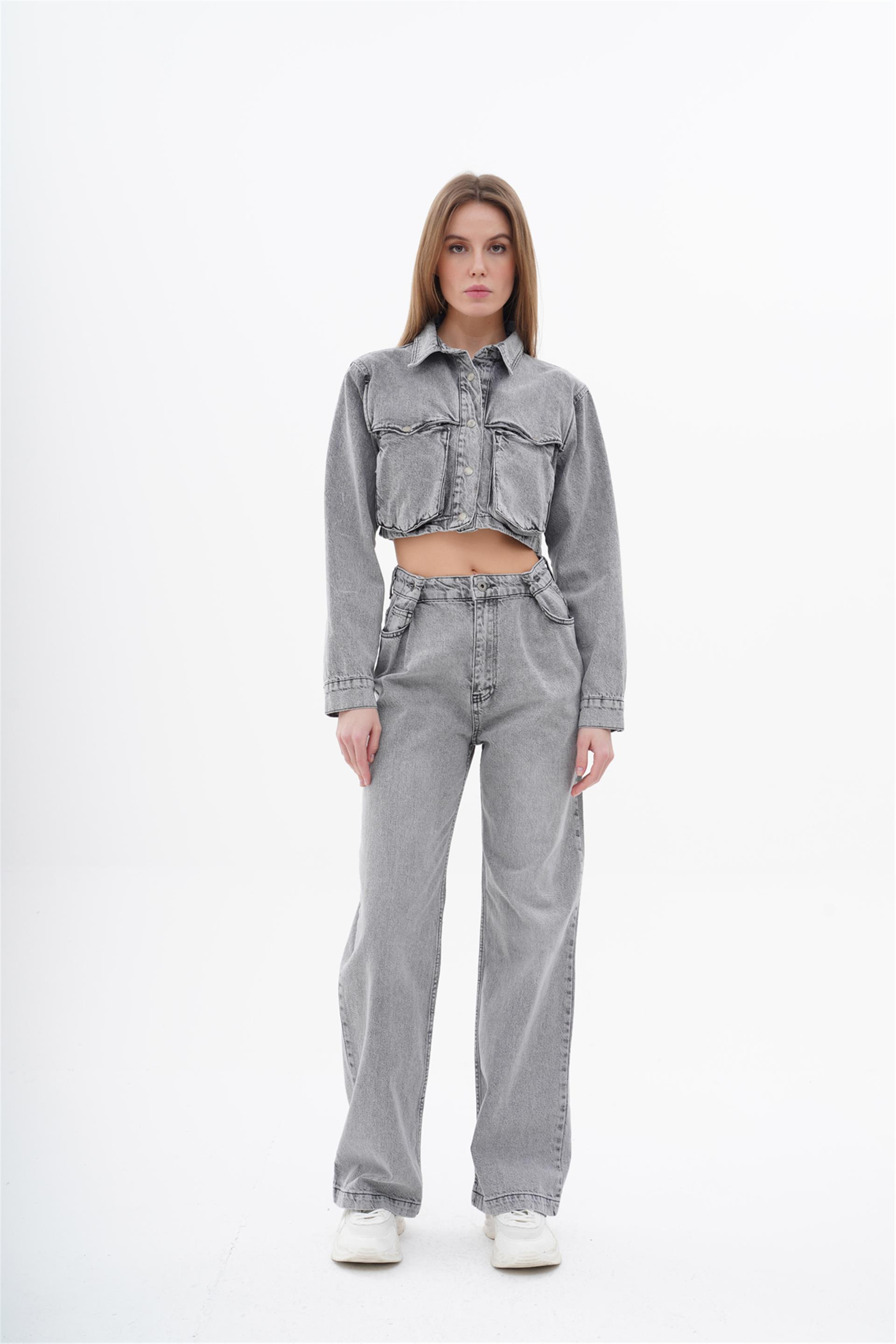 130750 BG CROP DENIM JACKET WITH BIG PATCH POCKETS AN-12