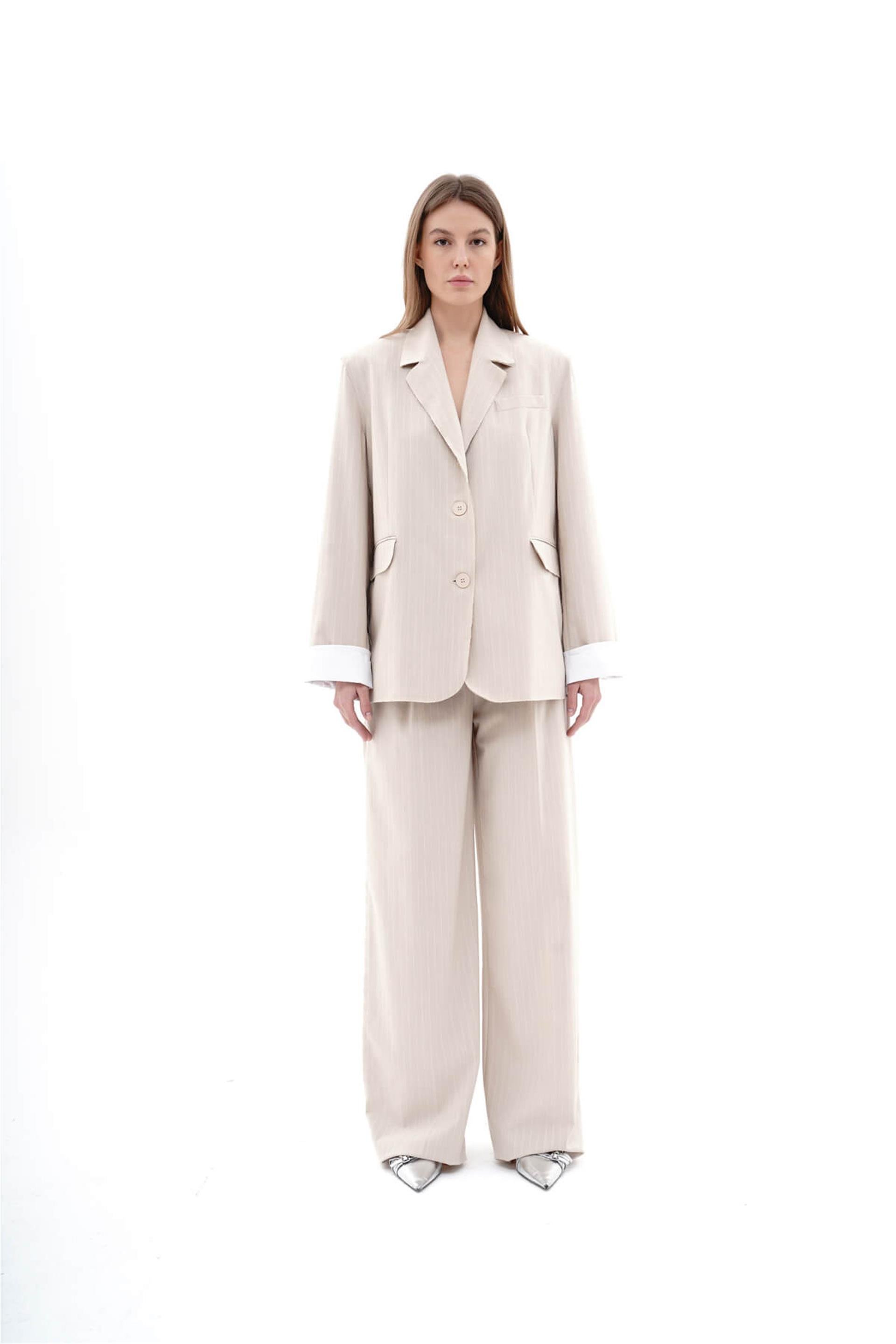 130762 BG  CUT EDGE DAD's BLAZER WITH TURN UP SLEEVE