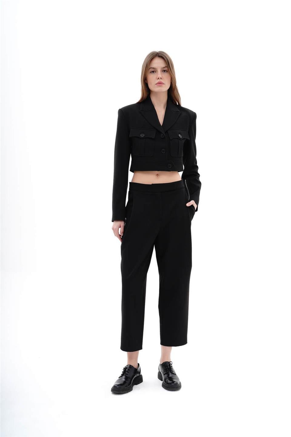 130801 CROP JACKET WITH PATCH POCKETS