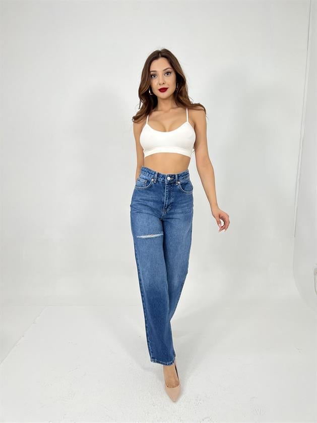6491 DENİM WIDE LEG-MAVİ