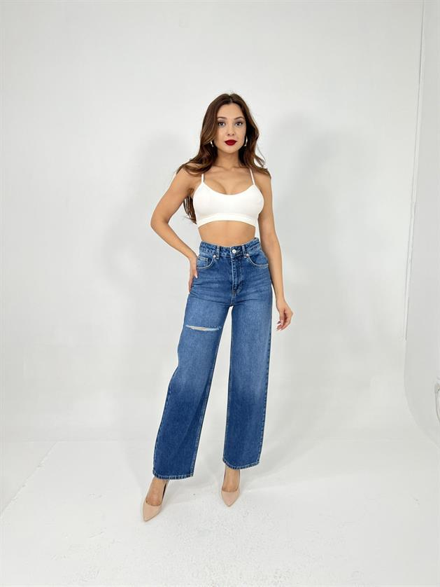 6491 DENİM WIDE LEG-MAVİ