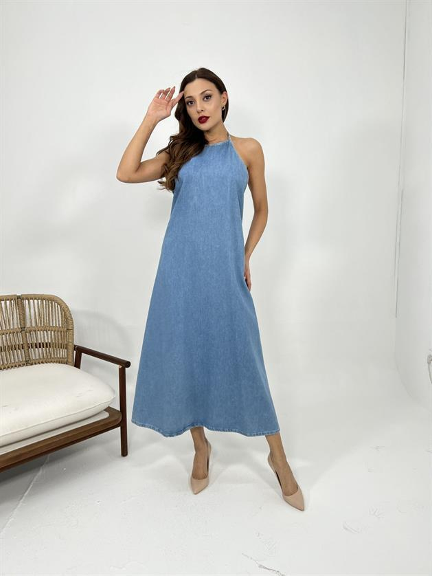 6771 KOT ELBİSE-MAVİ