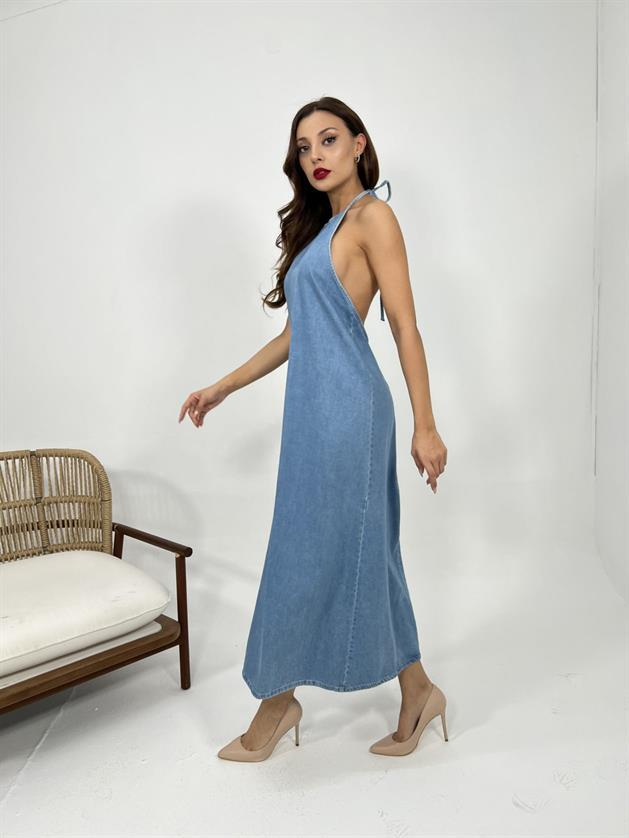 6771 KOT ELBİSE-MAVİ