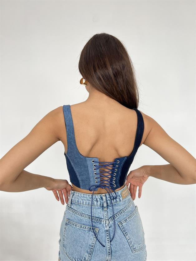 6890 KOT CROP-MAVİ