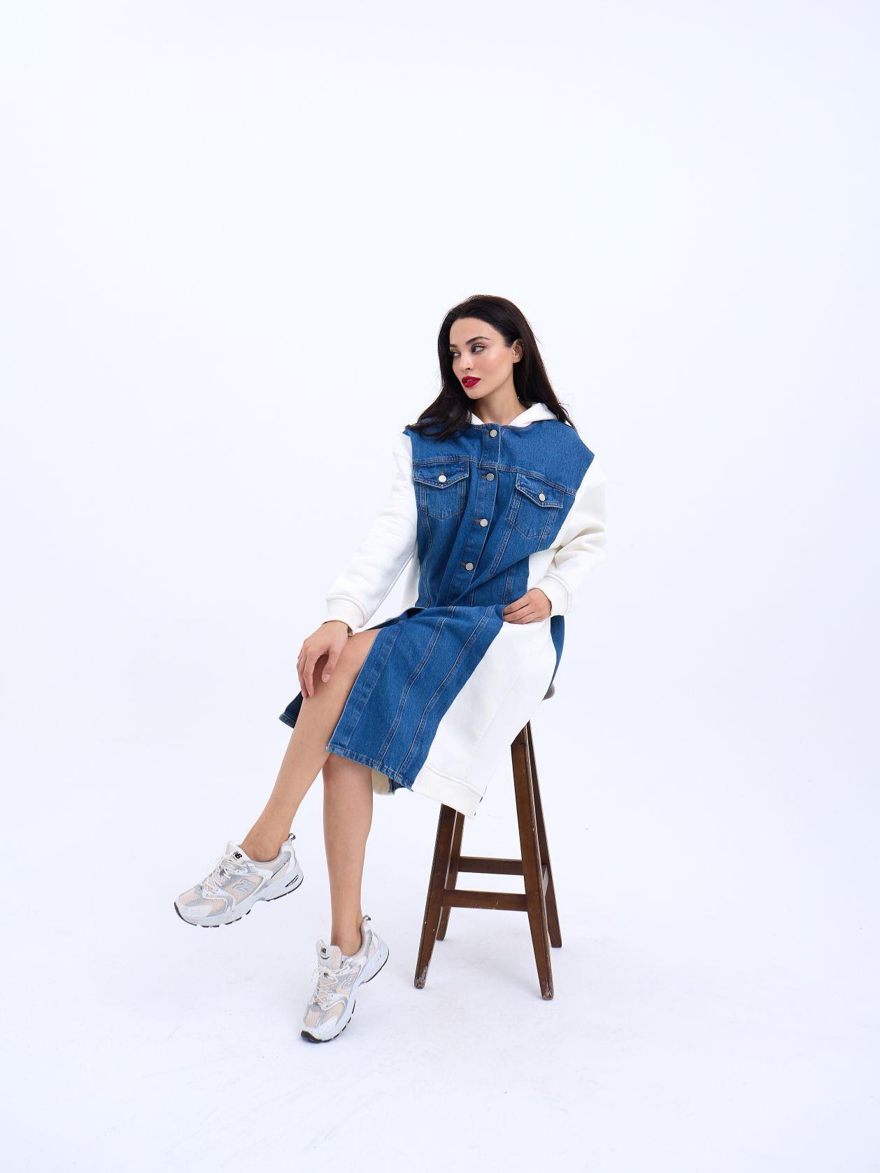 7188 UZUN KOT CEKET-EKRU