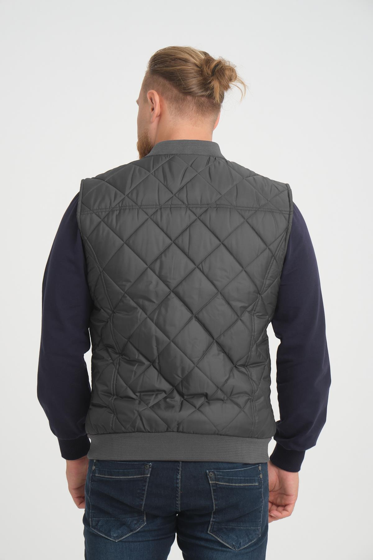 Wholesale Anthracite Diamond Pattern Pilot Vest 3018A