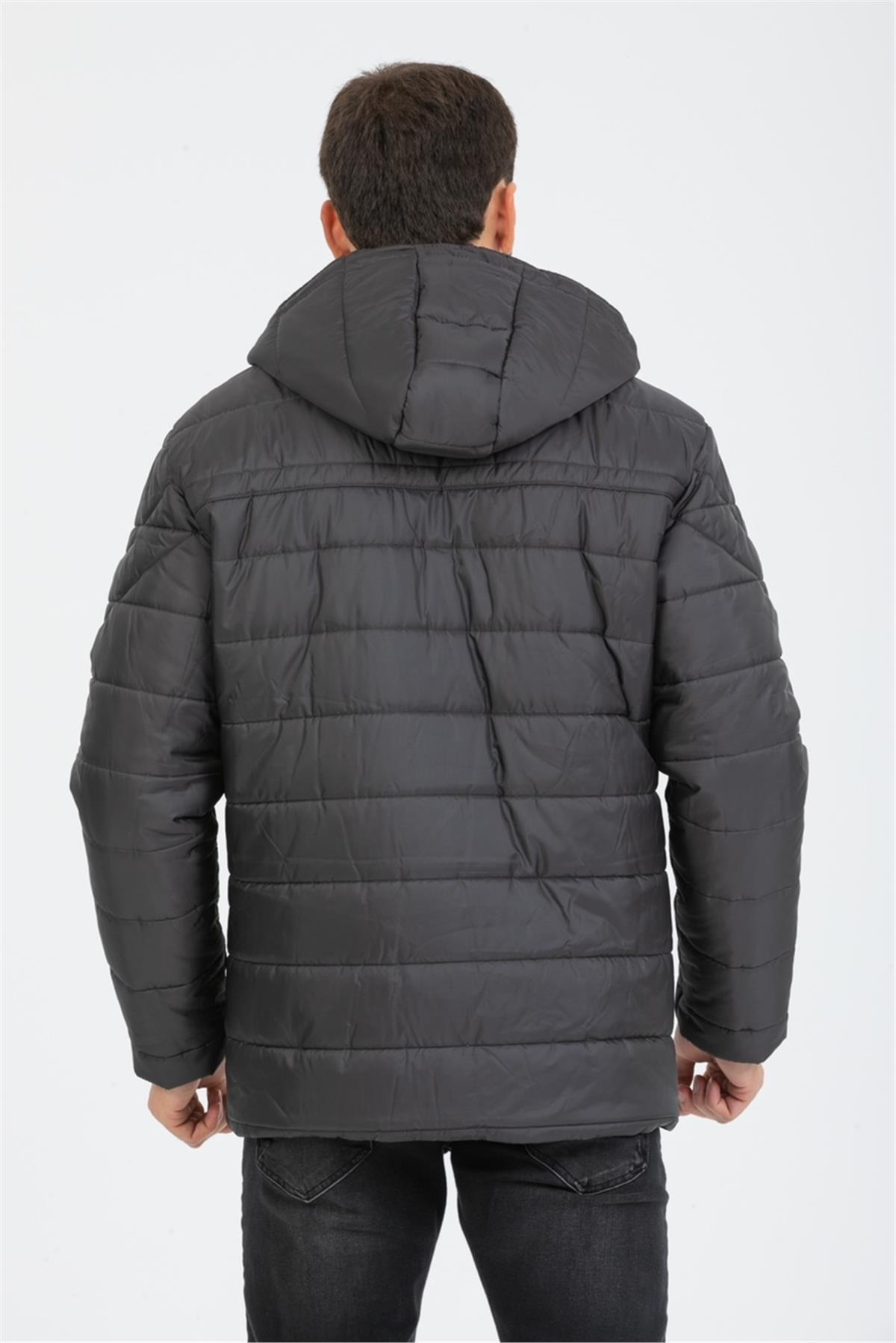Wholesale Anthracite Detachable Polar Hood Jersey Lined Jacket 3027A