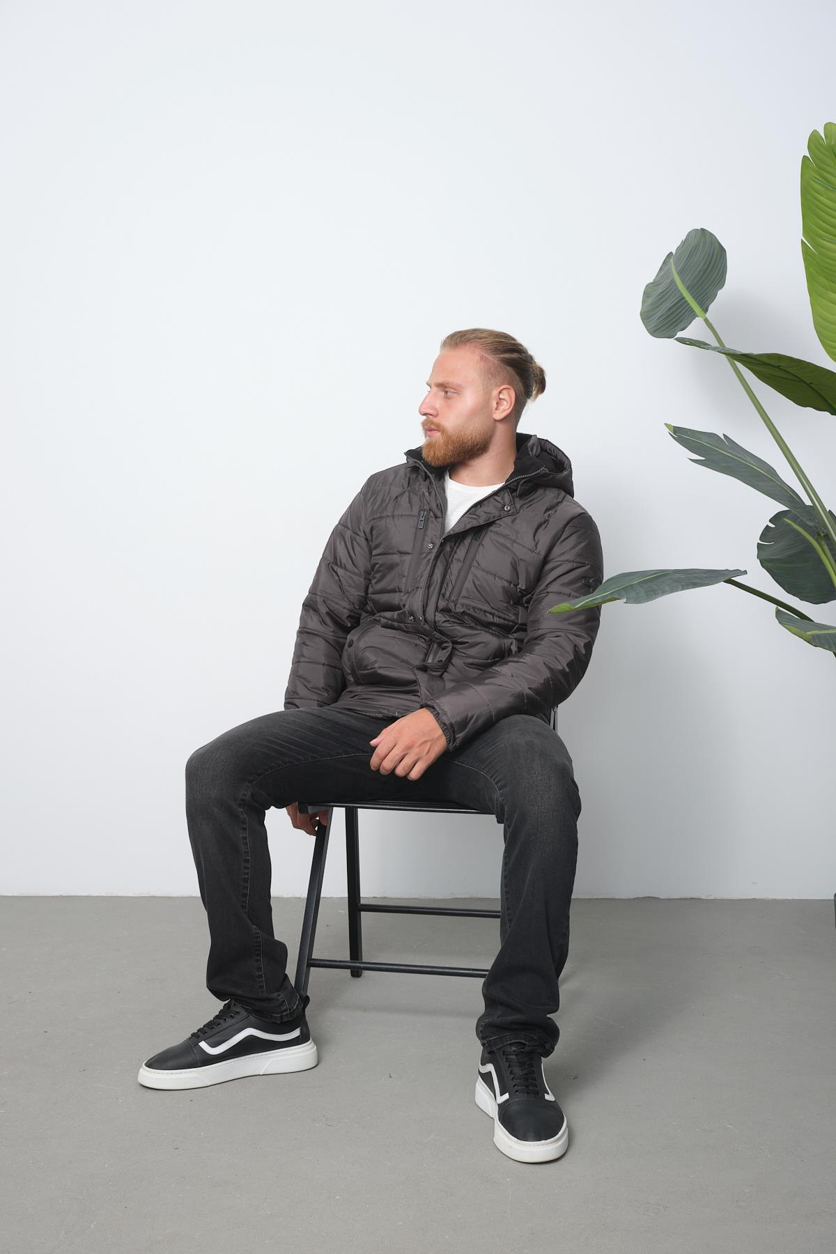 Wholesale Anthracite Polar Lined Coat 3753A