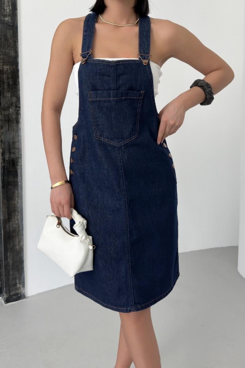 Askılı Salopet Elbise 3044-17-(S-XL)
