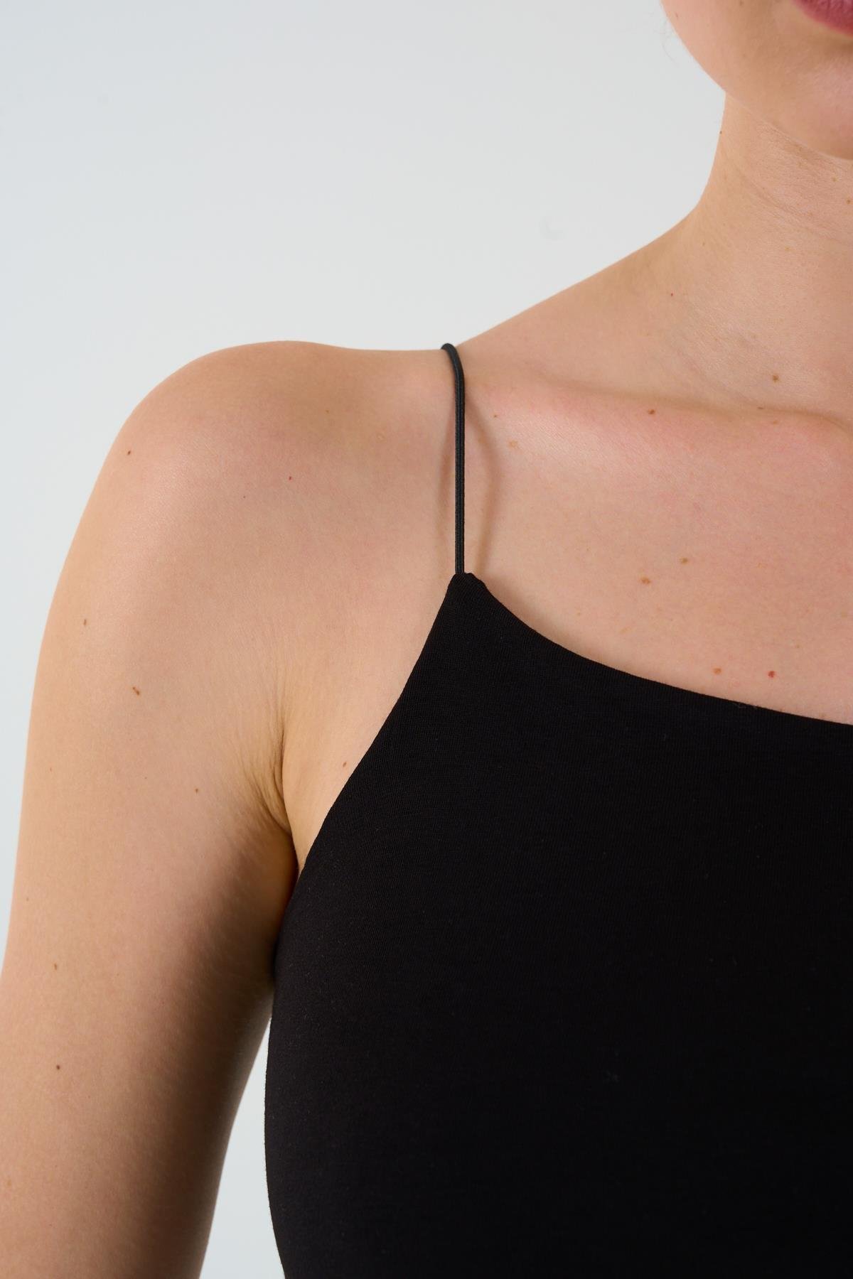 Askısı Lastikli Atlet - Siyah