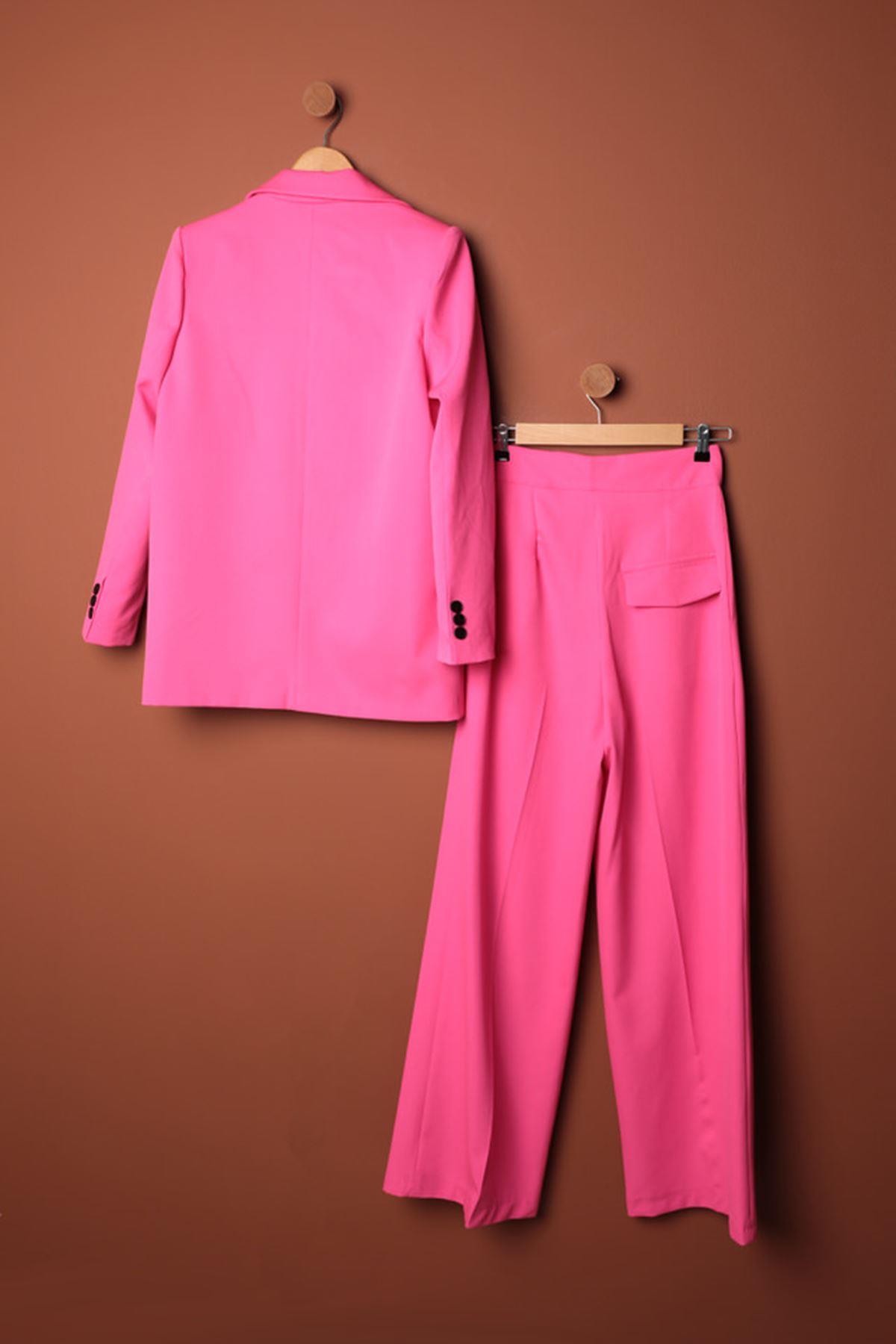 Atlas Fabric Women's Oversize Jacket-Fuchsia