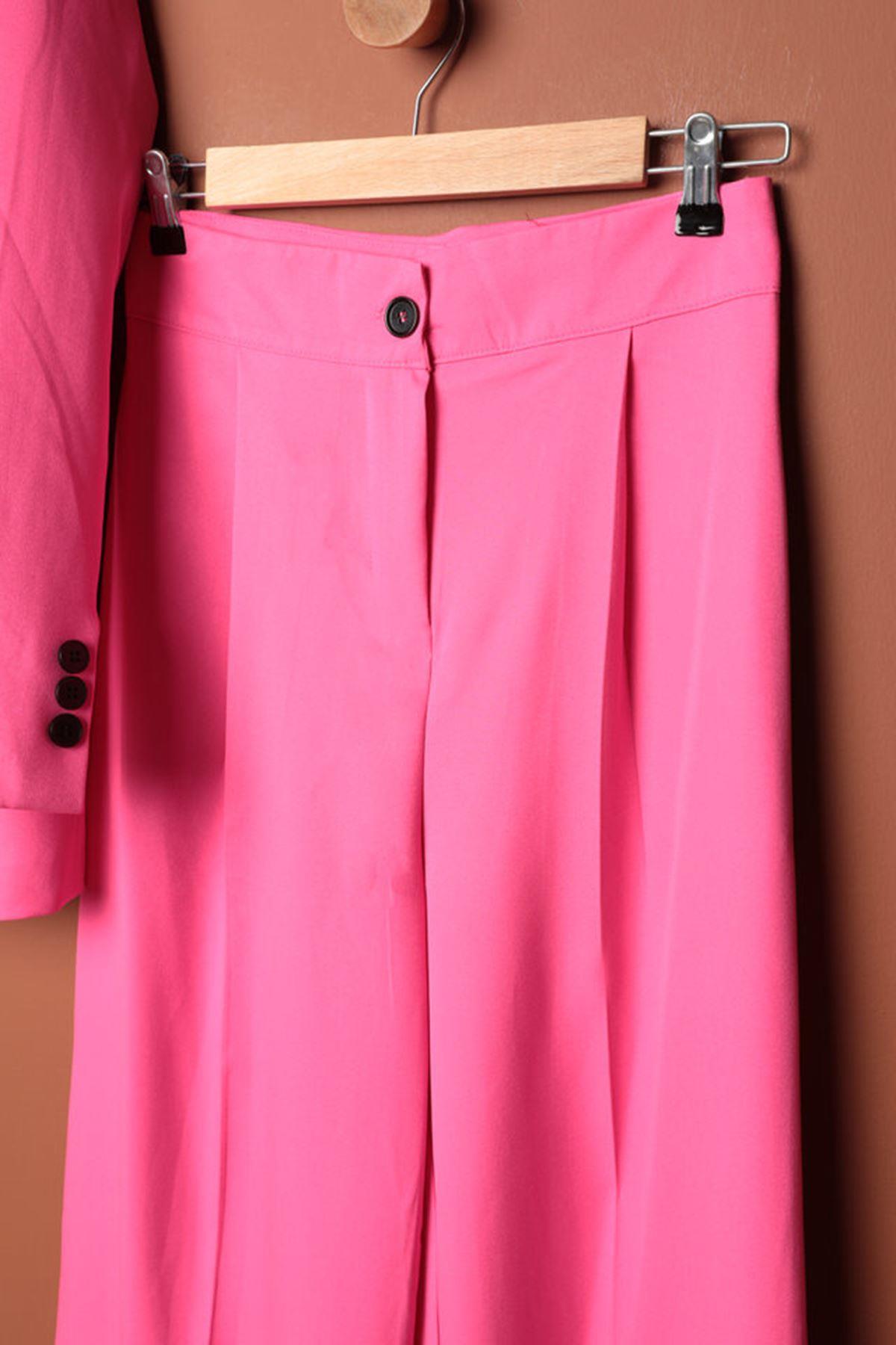 Atlas Fabric Women's Oversize Jacket-Fuchsia