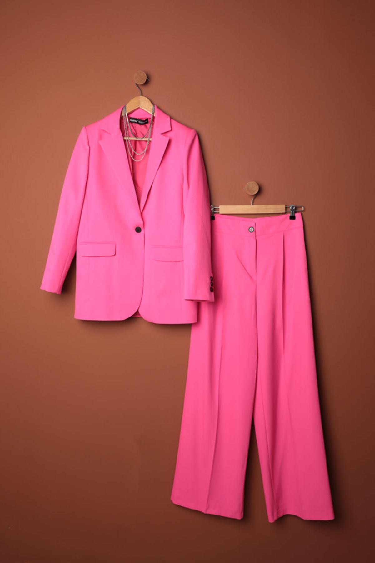 Atlas Fabric Women's Oversize Jacket-Fuchsia