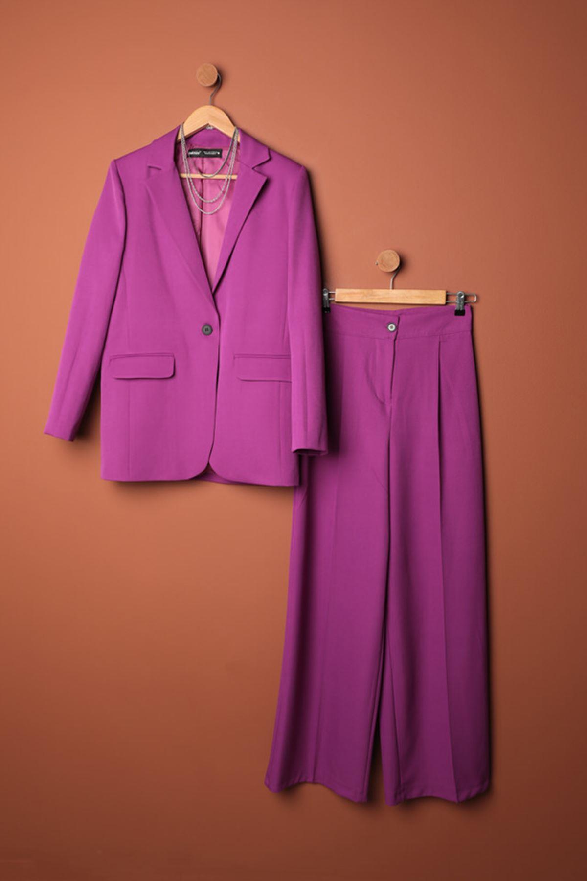 Atlas Fabric Women's Oversize Jacket-Purple