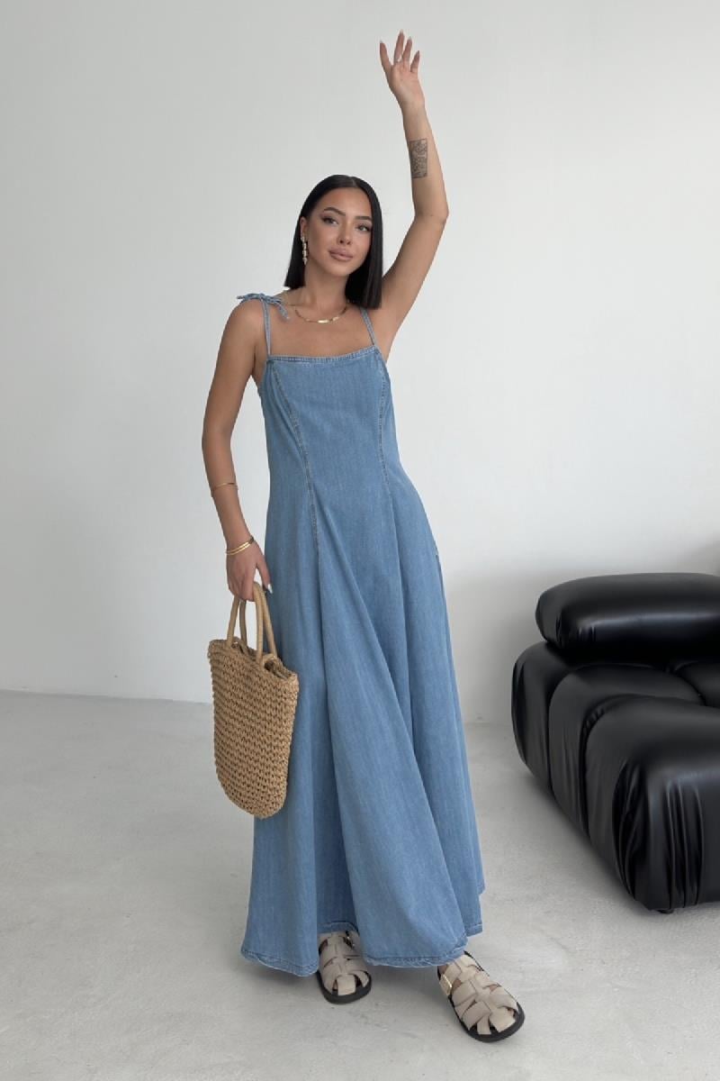 Bağcık Detaylı Volanlı Elbise 3052-26-(S-XL)