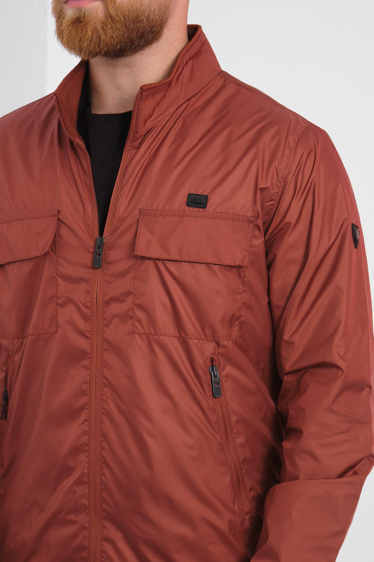 Wholesale Copper Stand Collar Pocketed Jersey Lined Spring Jacket 4074B