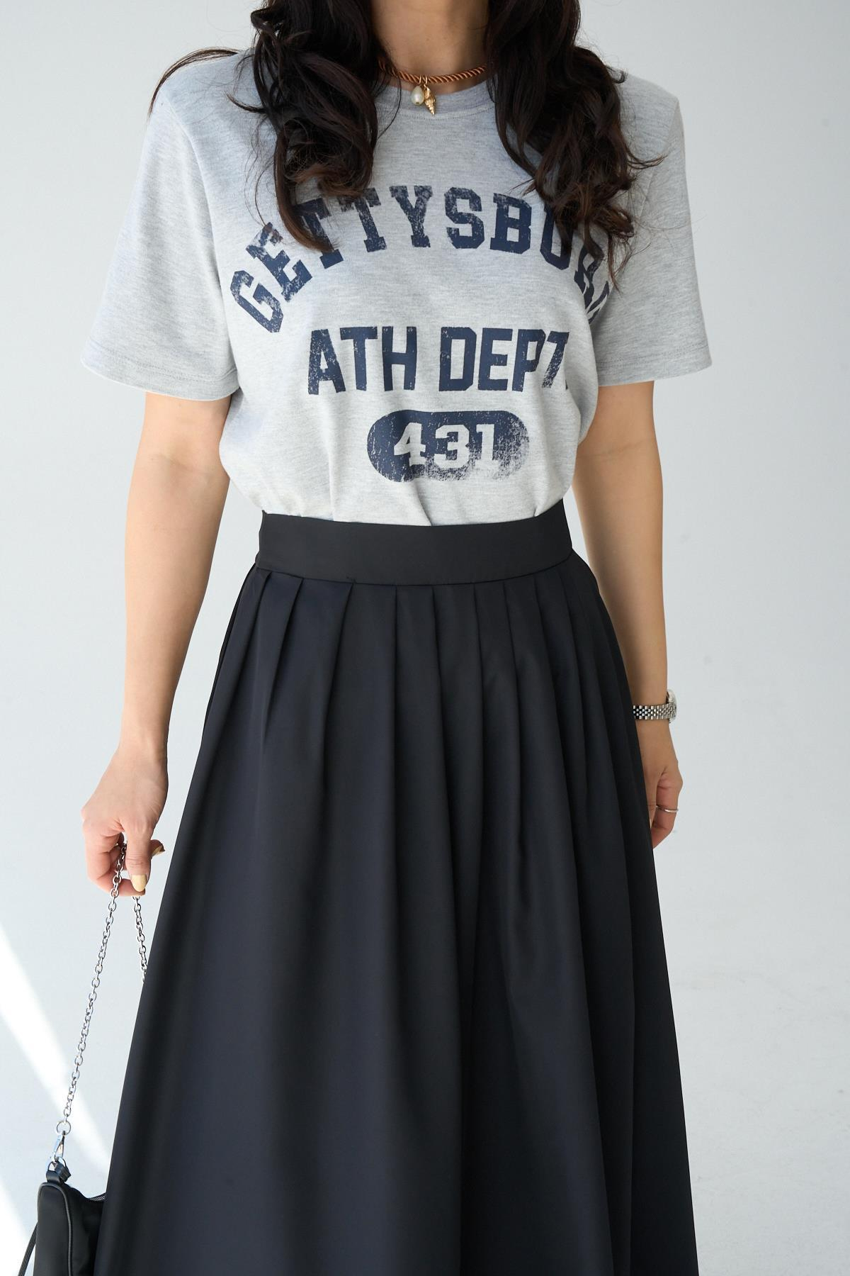 Baskılı T-Shirt - Gri-Lacivert