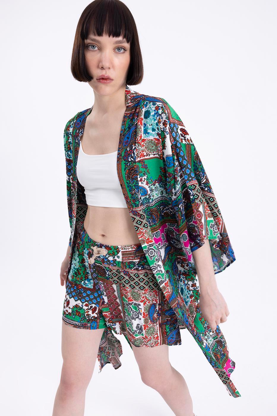 Bat sleeve kimono