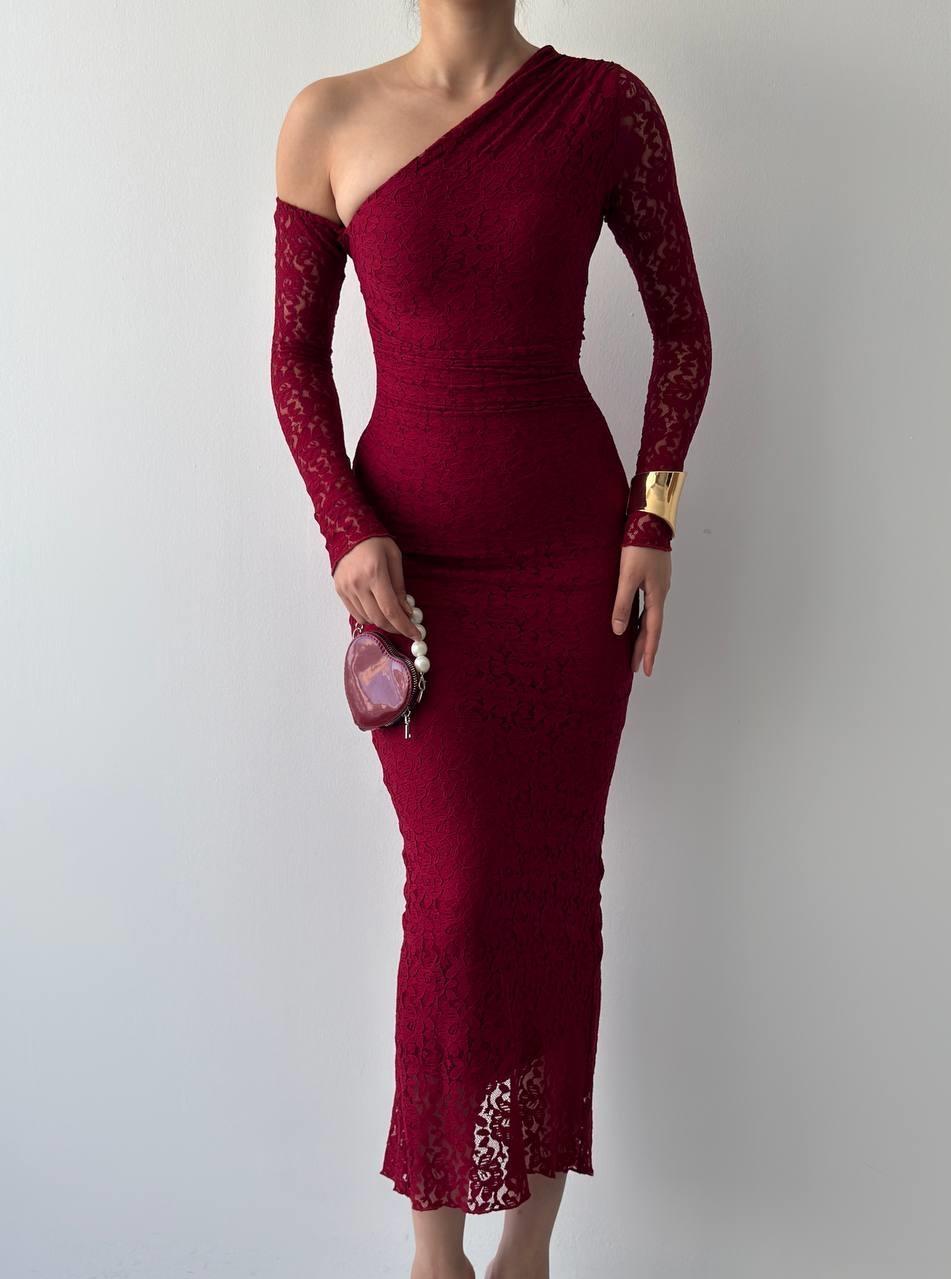 Bees One Shoulder Detailed Dress